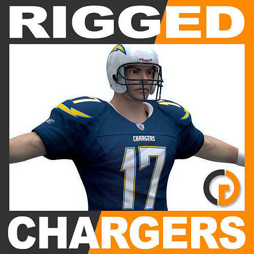 NFL Player San Diego Chargers - Rigged 3D model
