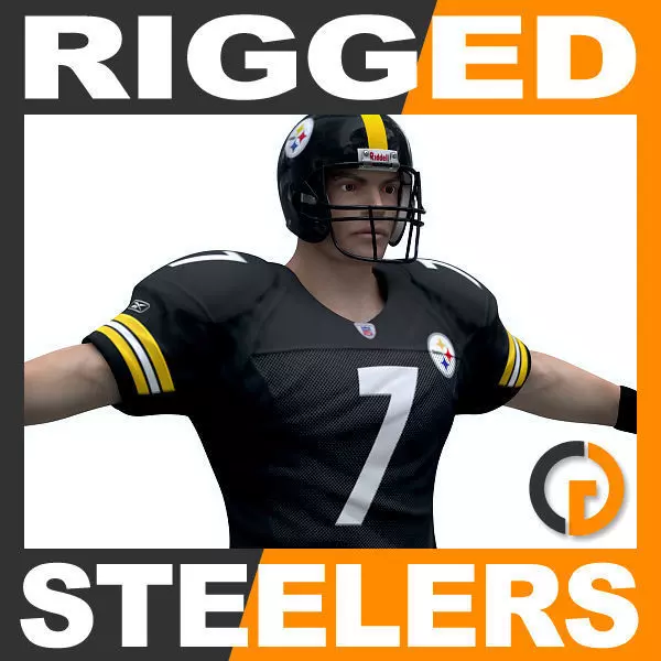 NFL Player Pittsburgh Steelers - Rigged 3D model_0