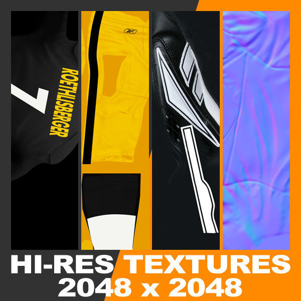 NFL Player Pittsburgh Steelers - Rigged 3D model_17