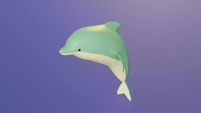 Low Poly Cartoon Dolphin