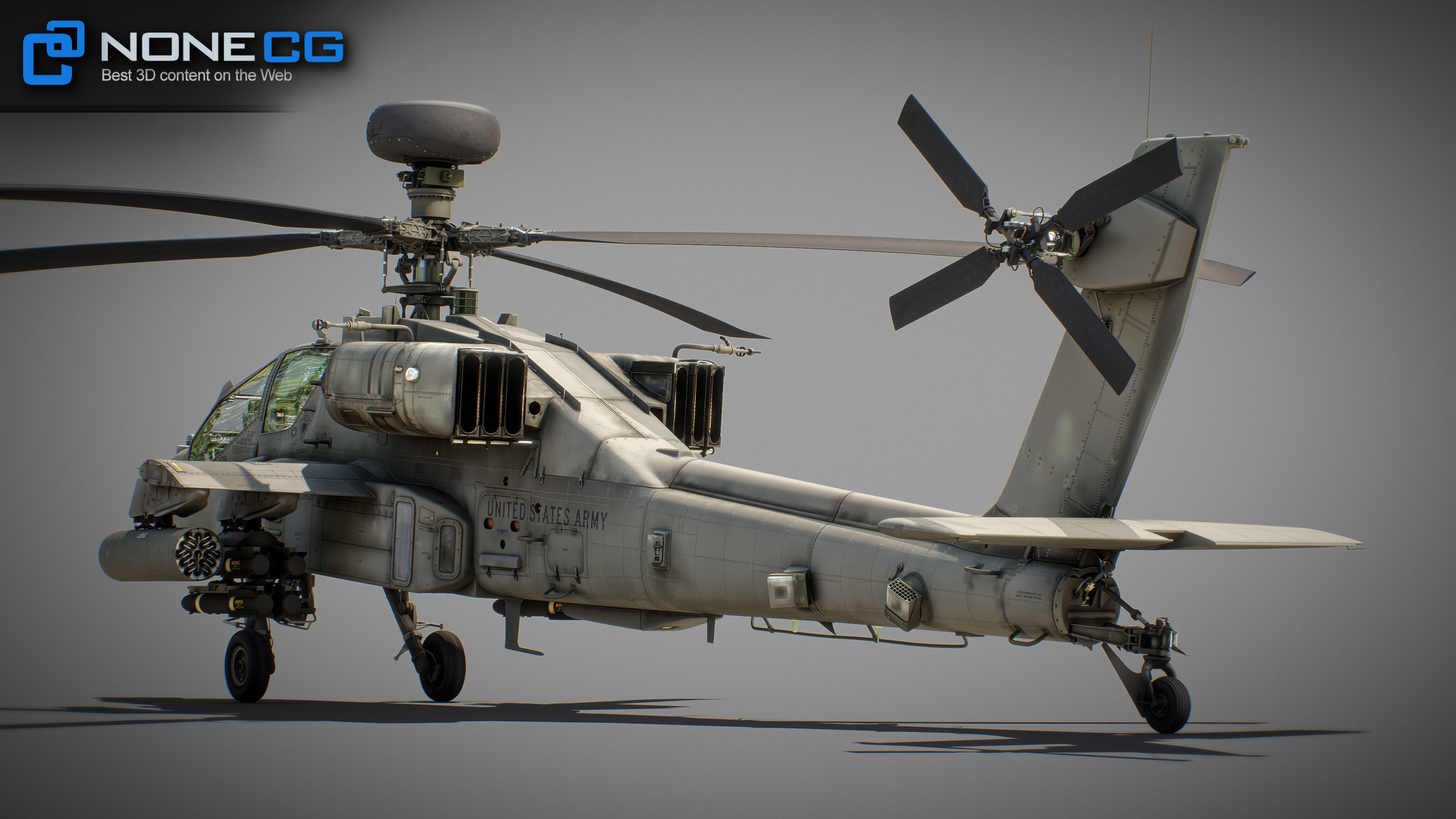 Boeing AH-64D Apache Longbow Attack Helicopter with Cockpit 3D model_37