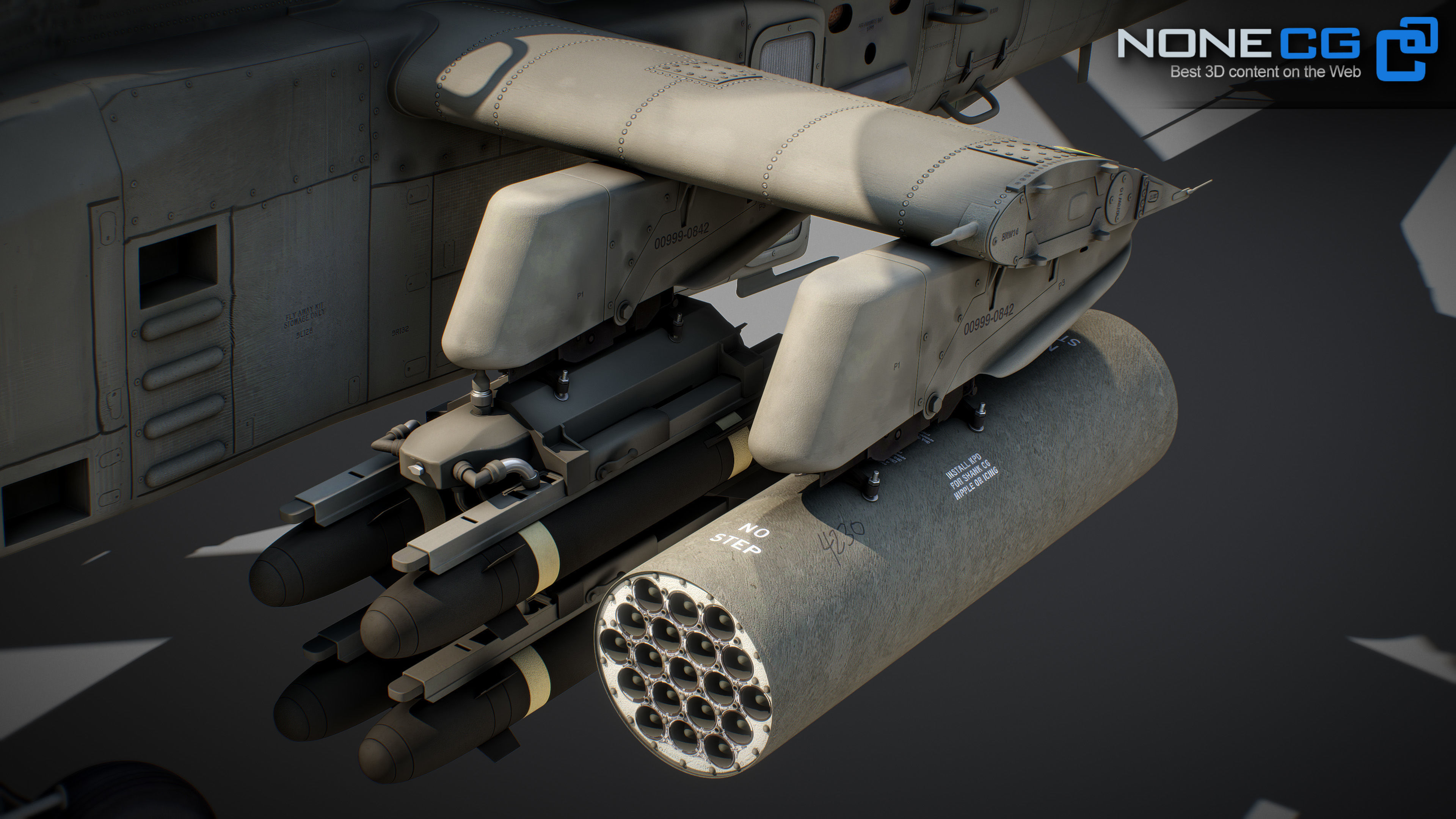 Boeing AH-64D Apache Longbow Attack Helicopter with Cockpit 3D model_18