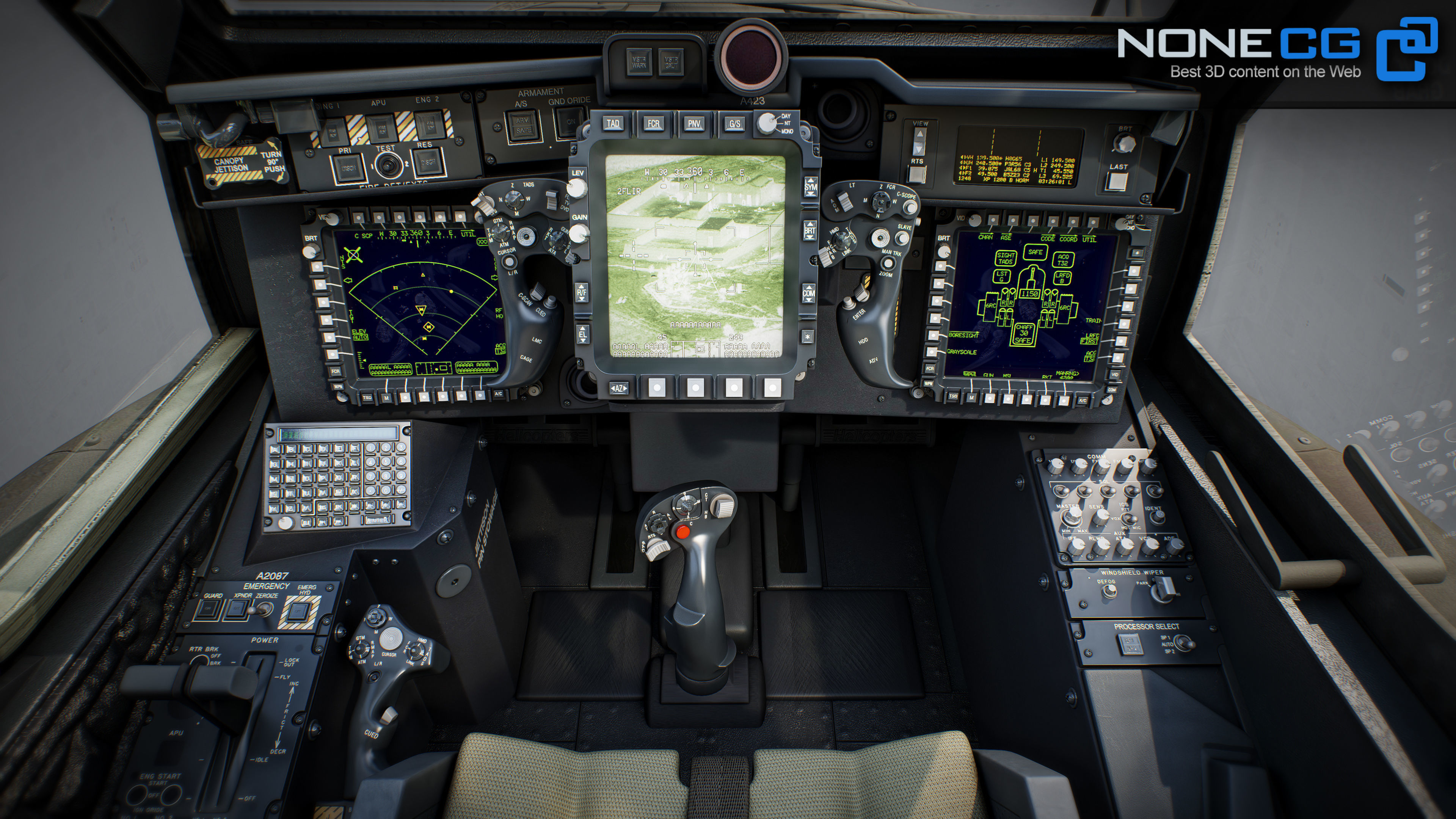Boeing AH-64D Apache Longbow Attack Helicopter with Cockpit 3D model_16