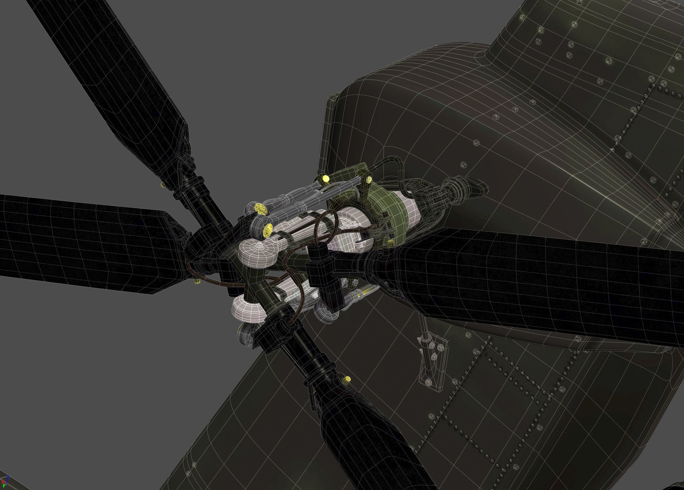 Boeing AH-64D Apache Longbow Attack Helicopter with Cockpit 3D model_54