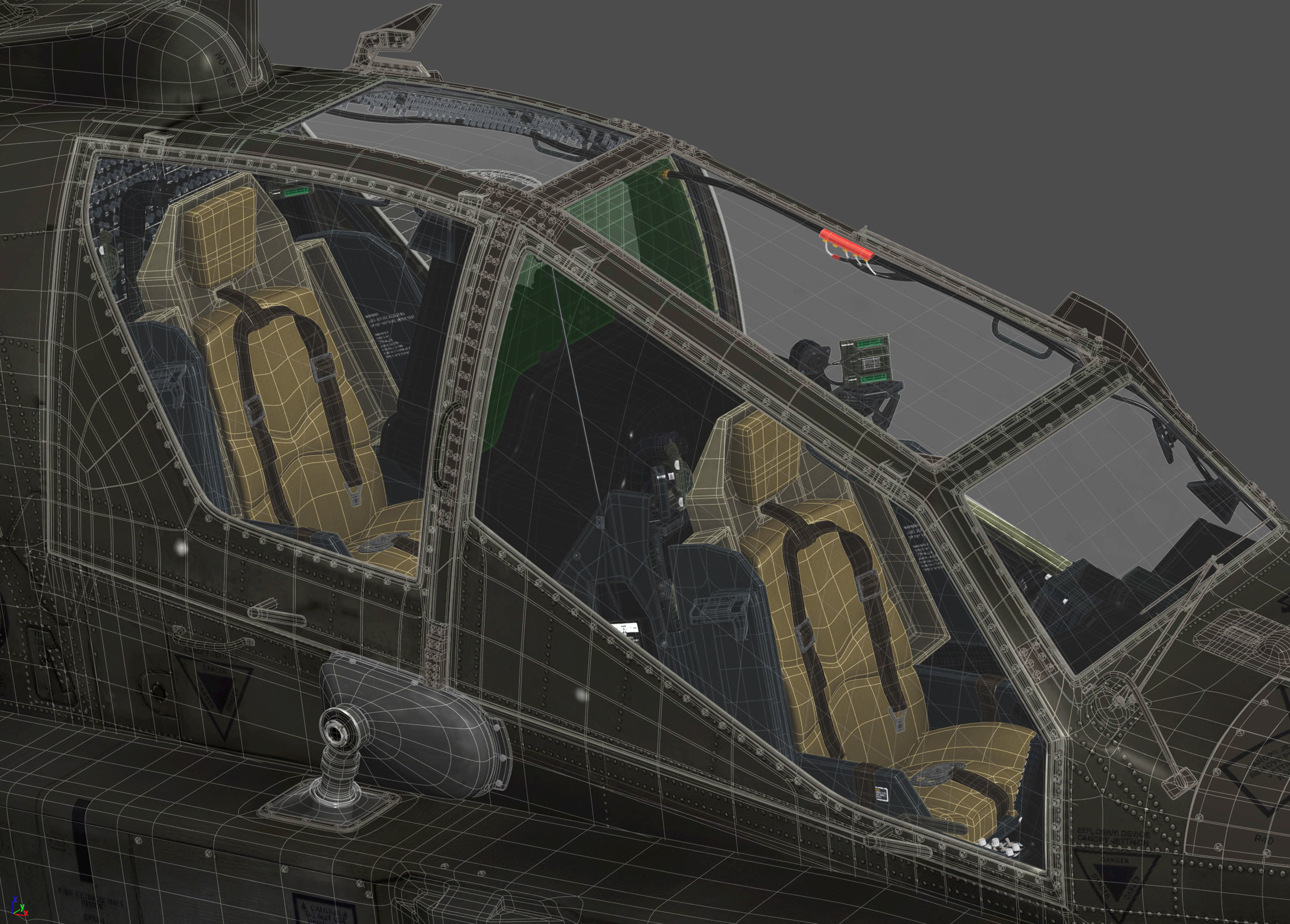 Boeing AH-64D Apache Longbow Attack Helicopter with Cockpit 3D model_15