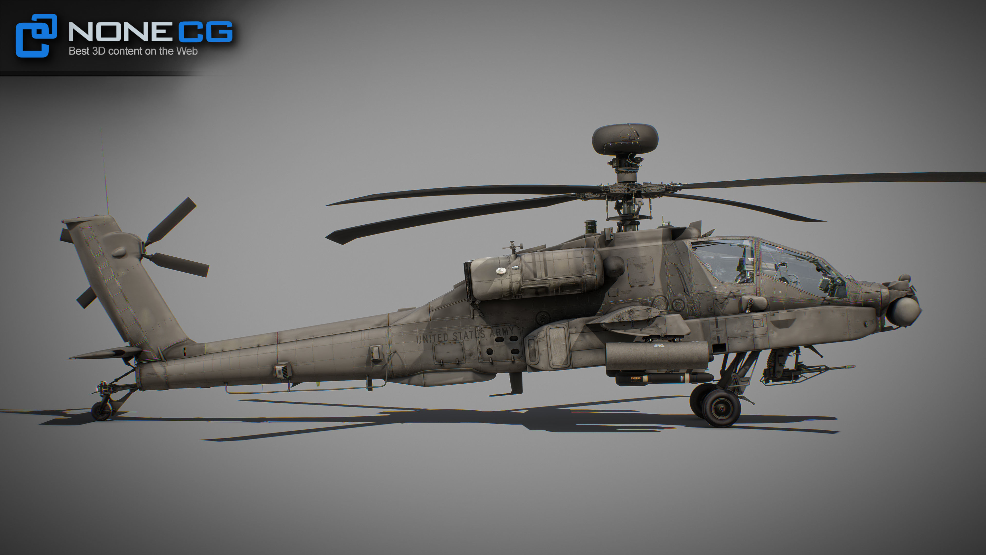 Boeing AH-64D Apache Longbow Attack Helicopter with Cockpit 3D model_28