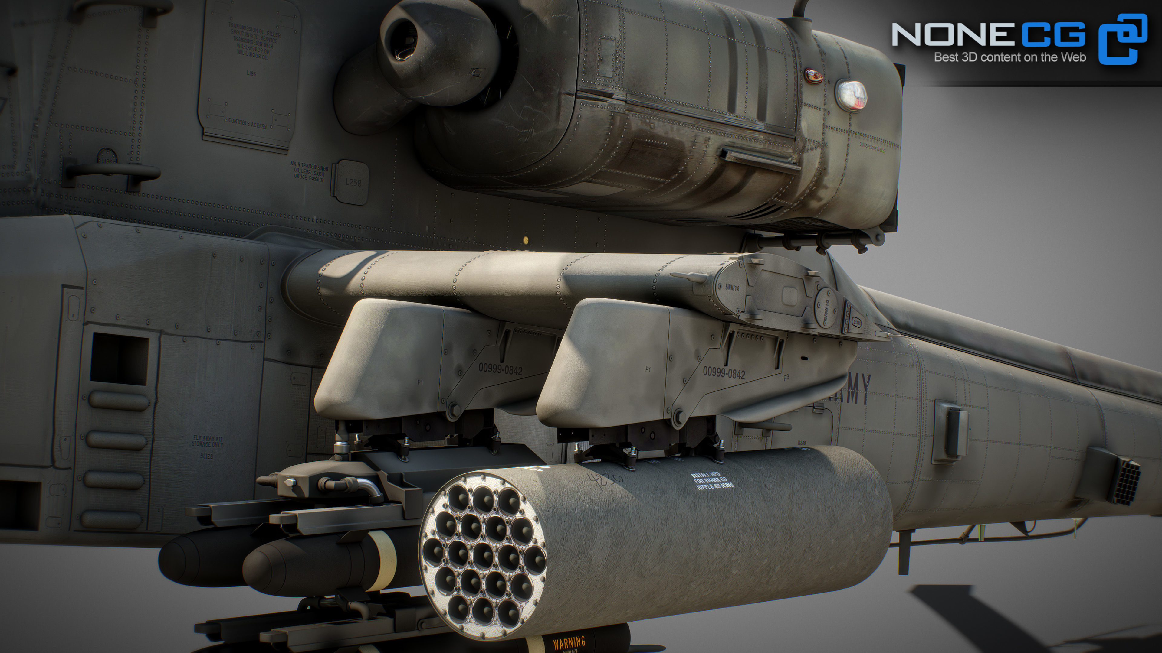 Boeing AH-64D Apache Longbow Attack Helicopter with Cockpit 3D model_61