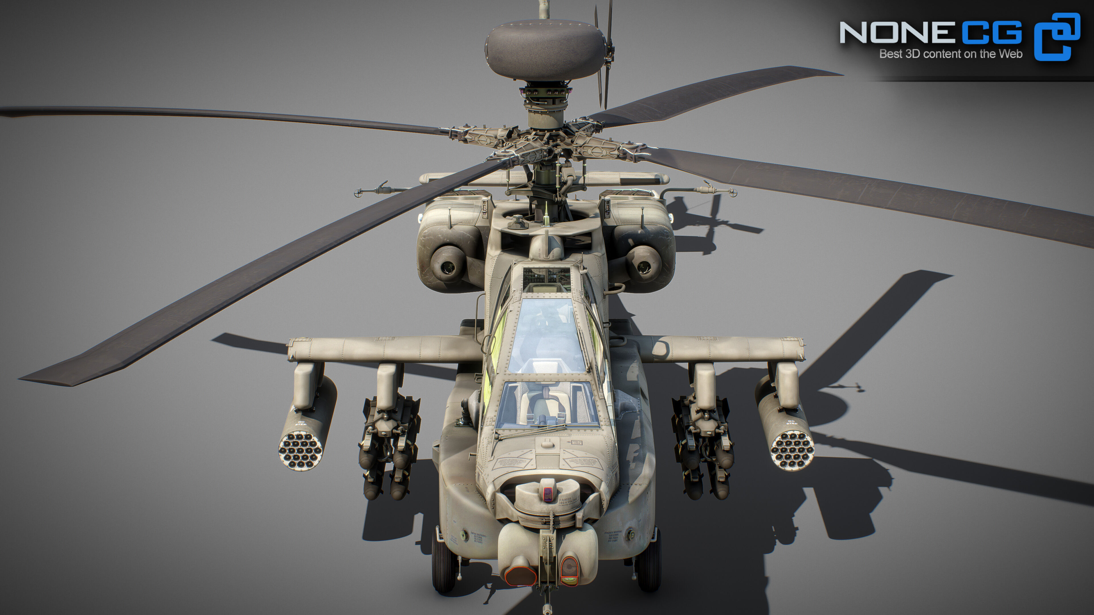Boeing AH-64D Apache Longbow Attack Helicopter with Cockpit 3D model_5