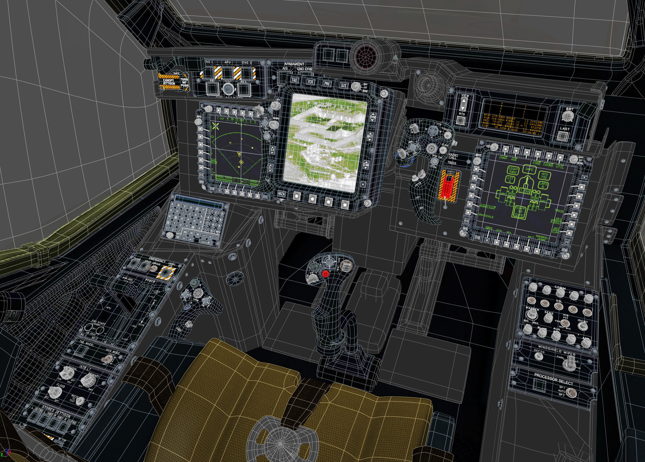 Boeing AH-64D Apache Longbow Attack Helicopter with Cockpit 3D model_17