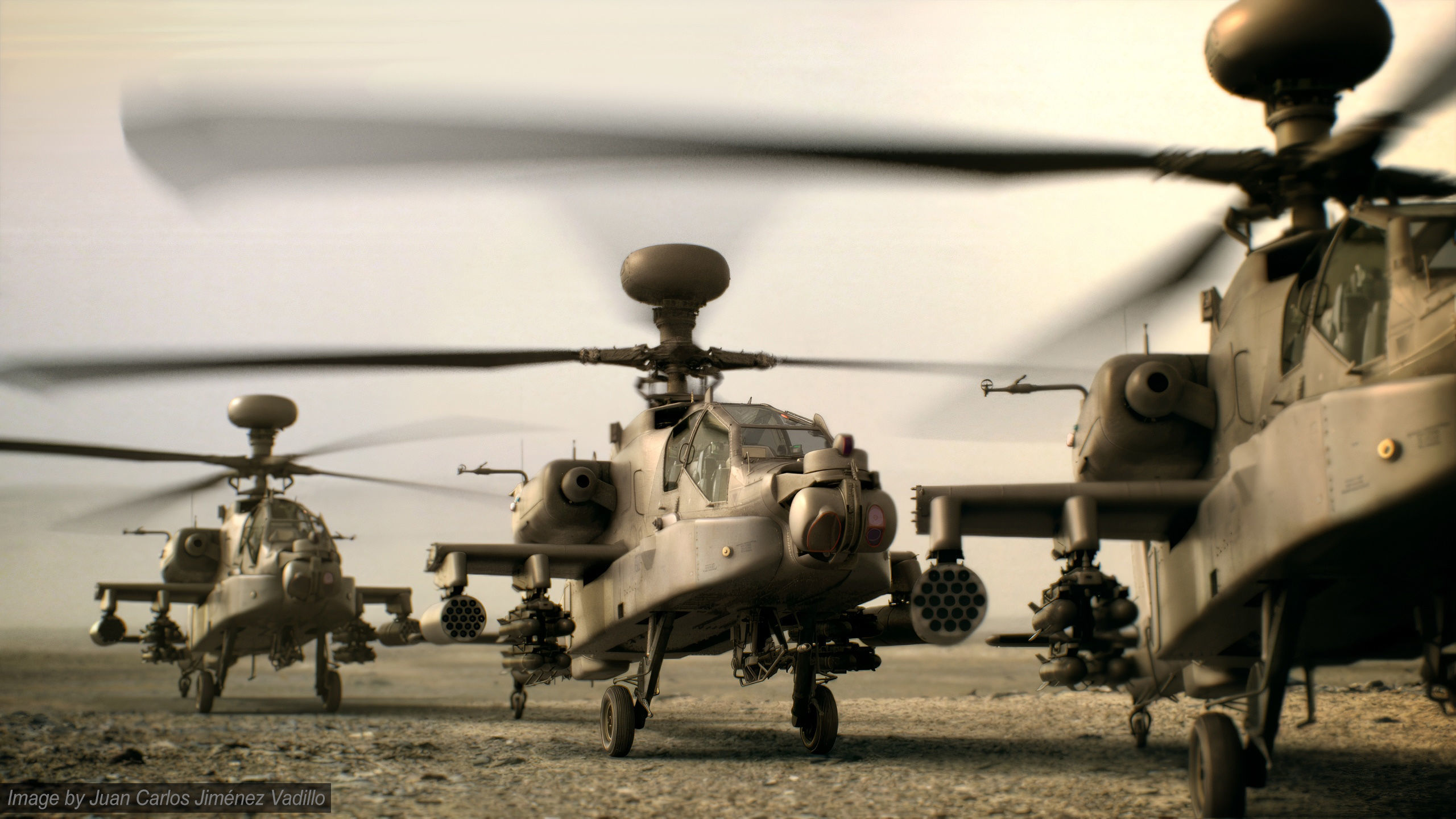 Boeing AH-64D Apache Longbow Attack Helicopter with Cockpit 3D model_3