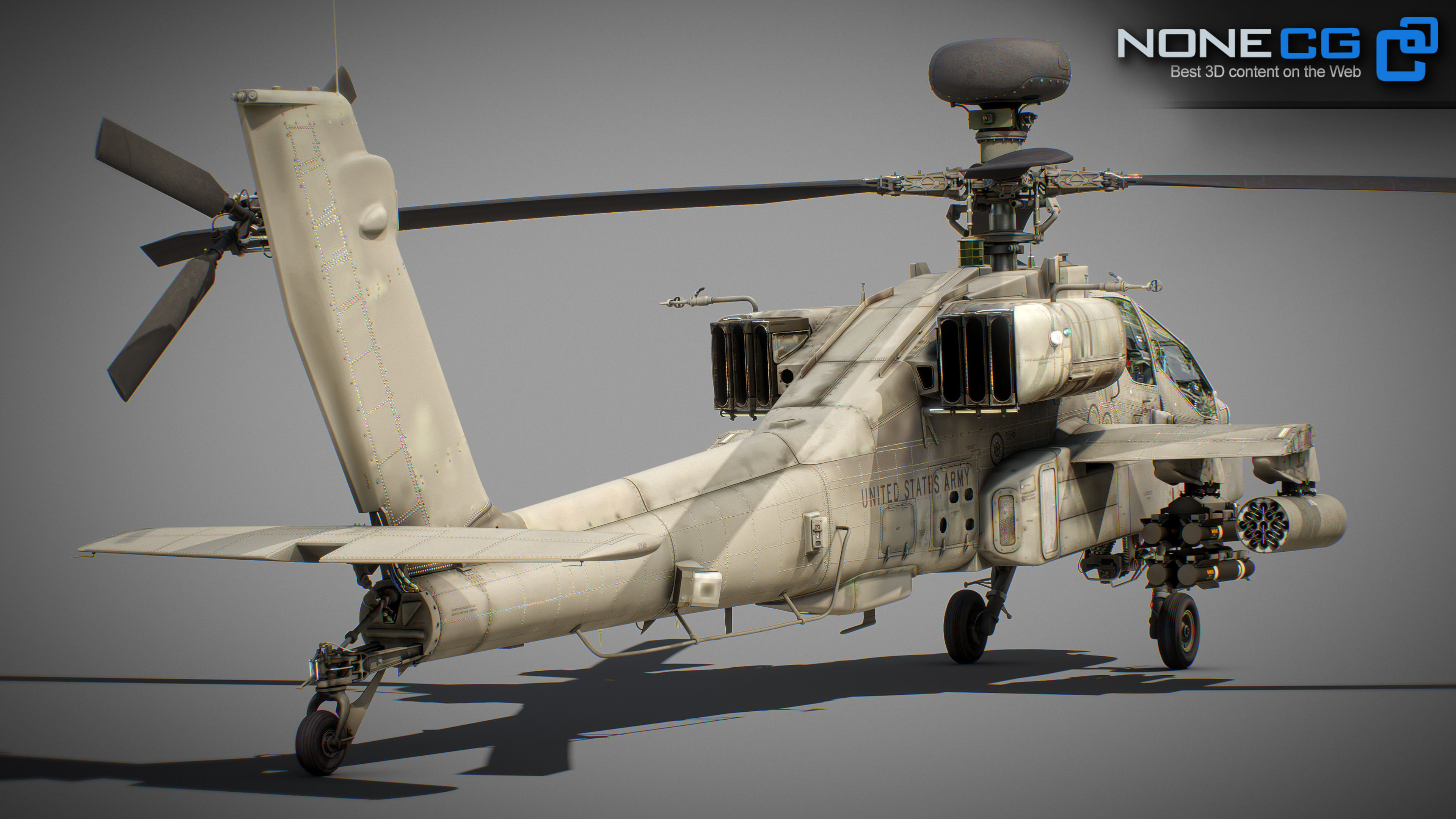 Boeing AH-64D Apache Longbow Attack Helicopter with Cockpit 3D model_58