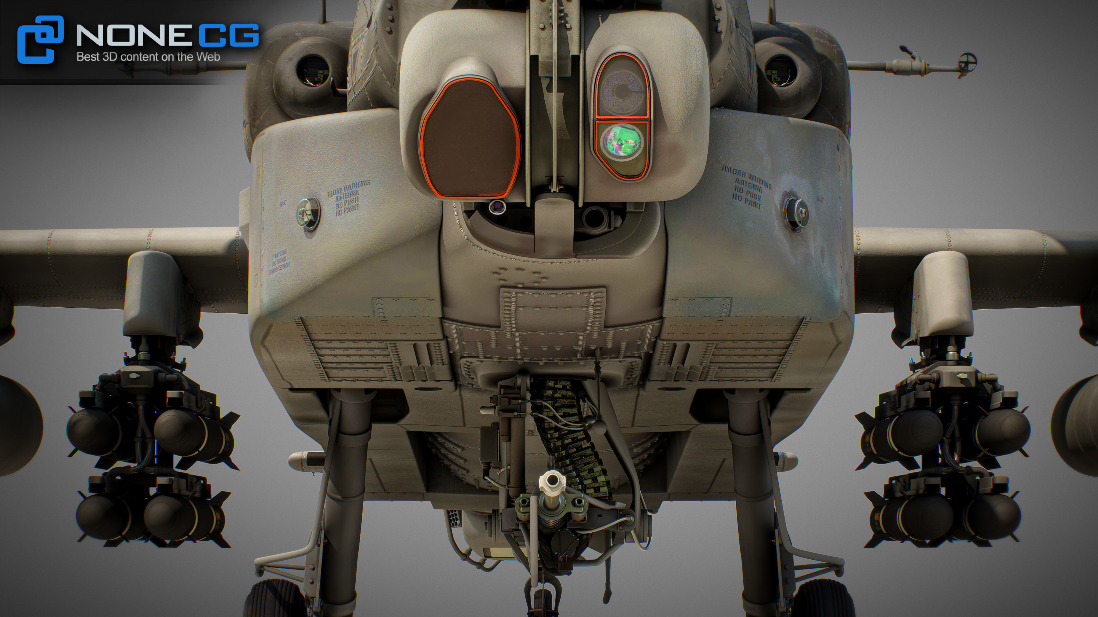 Boeing AH-64D Apache Longbow Attack Helicopter with Cockpit 3D model_40