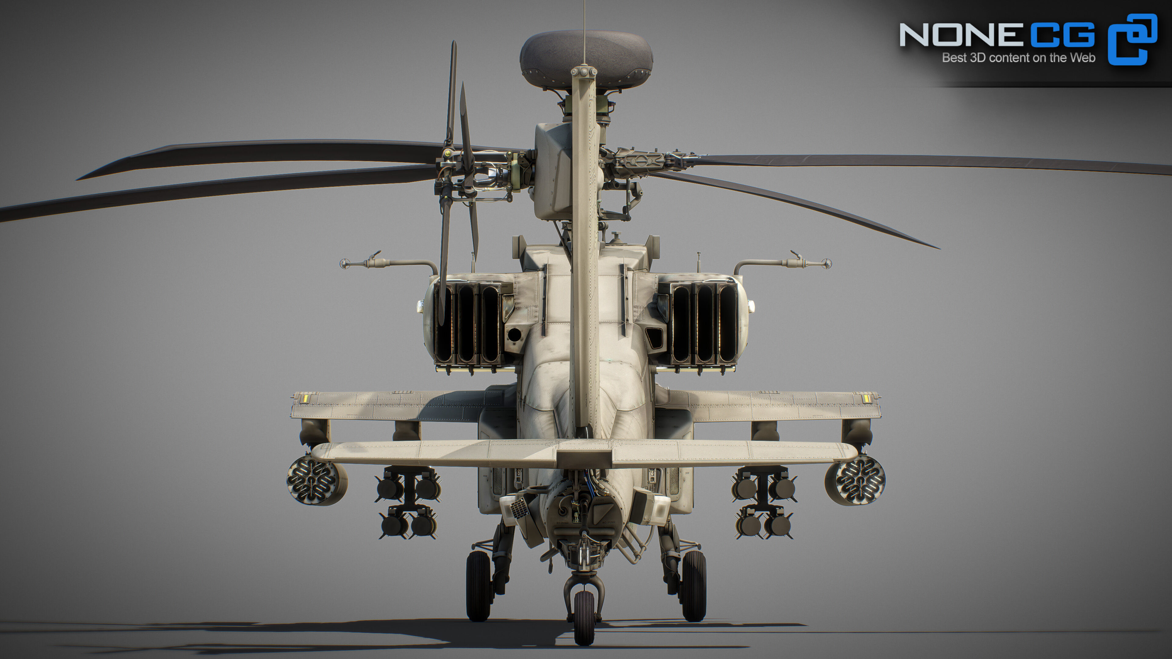 Boeing AH-64D Apache Longbow Attack Helicopter with Cockpit 3D model_36
