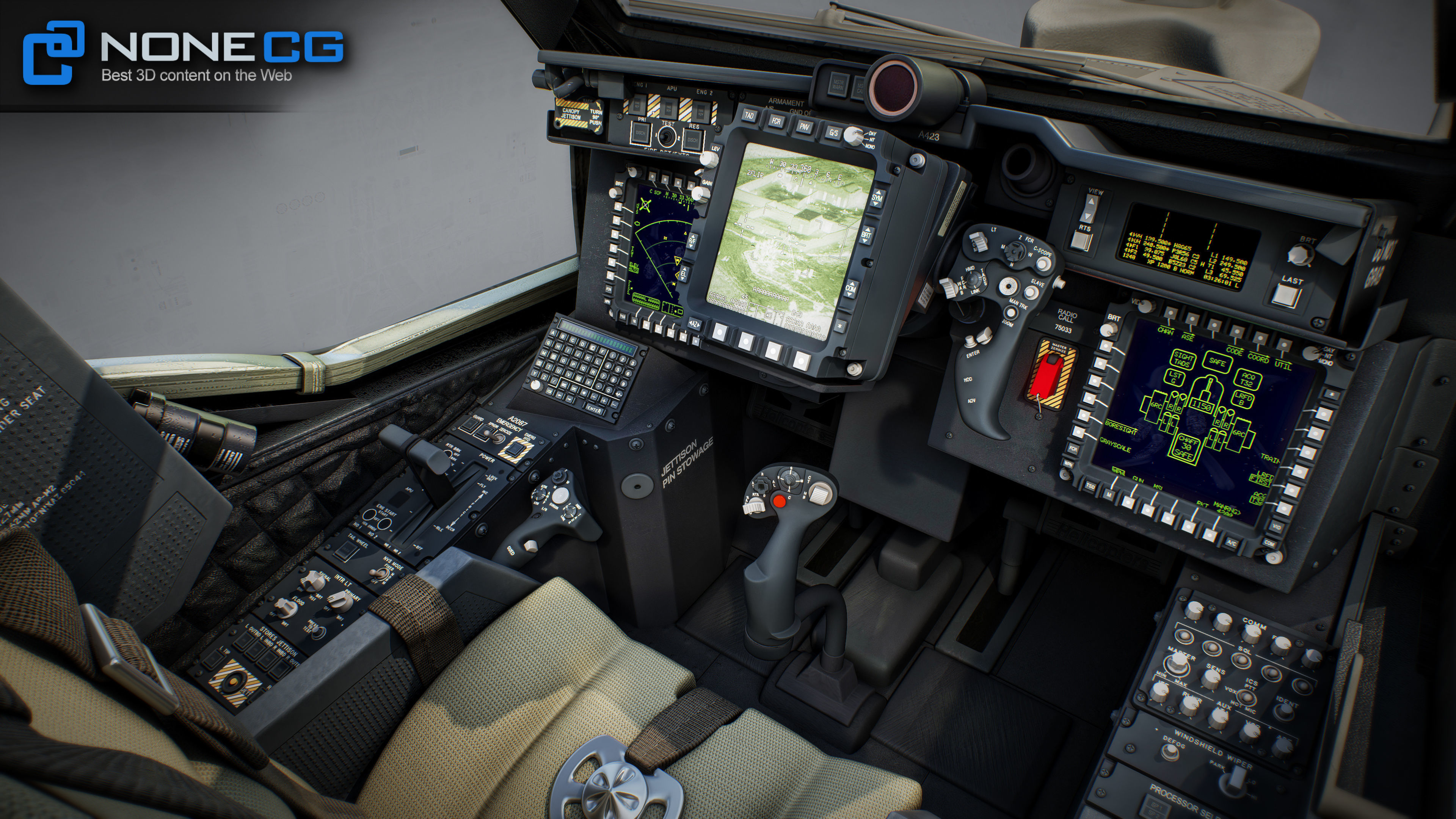 Boeing AH-64D Apache Longbow Attack Helicopter with Cockpit 3D model_38