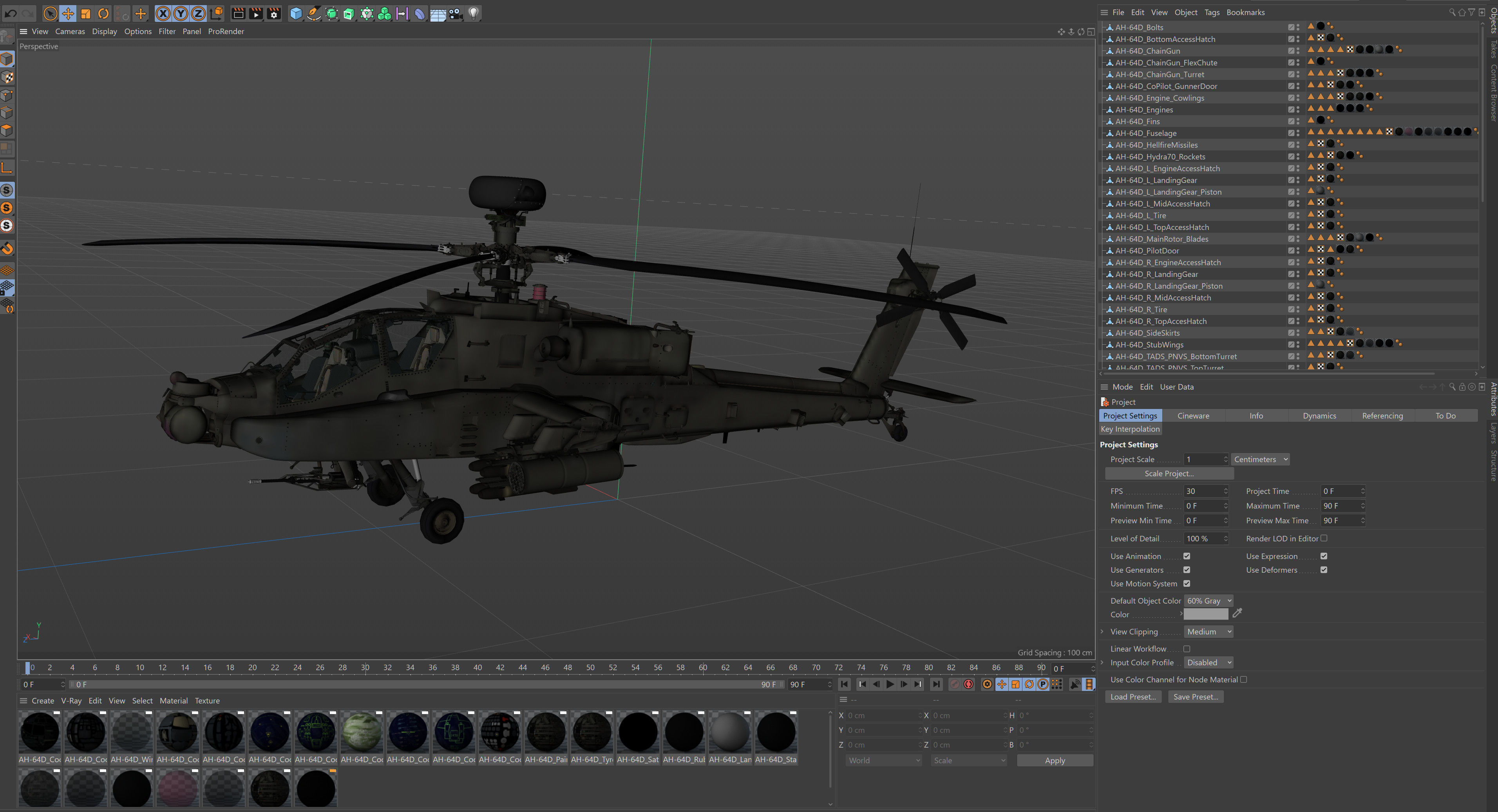 Boeing AH-64D Apache Longbow Attack Helicopter with Cockpit 3D model_10
