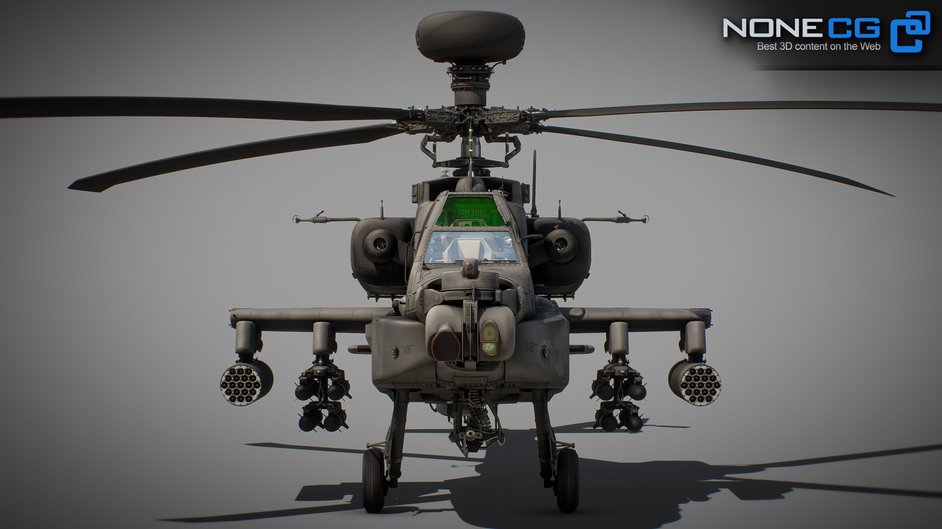 Boeing AH-64D Apache Longbow Attack Helicopter with Cockpit 3D model_27