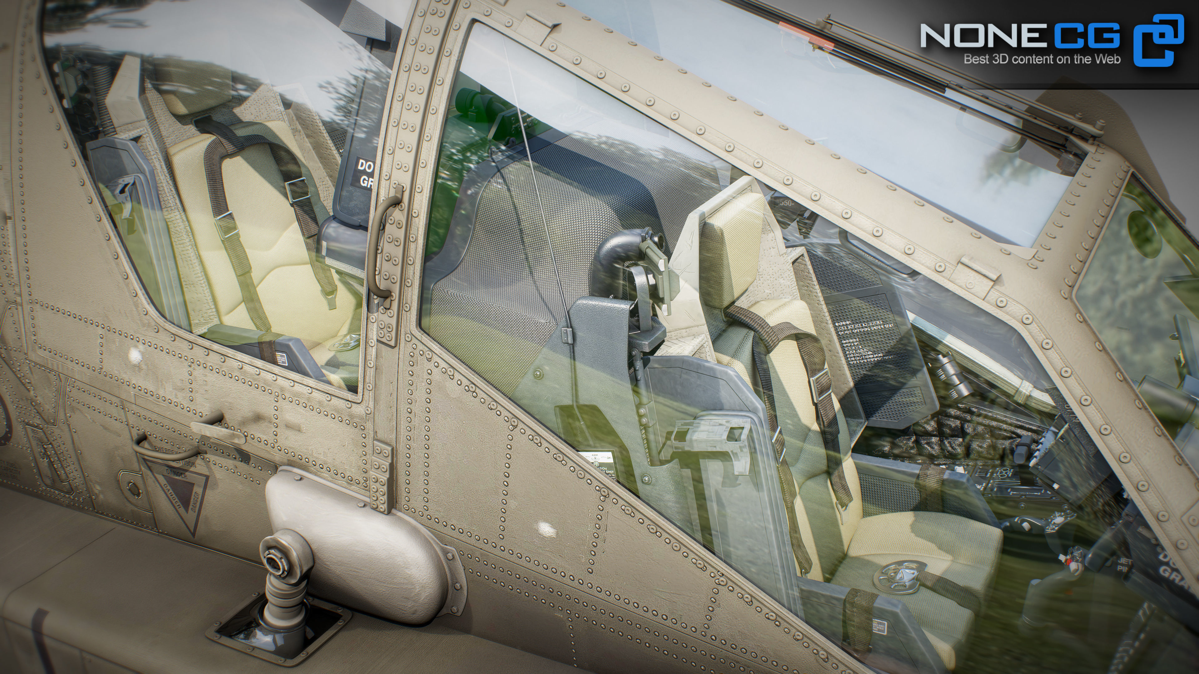 Boeing AH-64D Apache Longbow Attack Helicopter with Cockpit 3D model_14