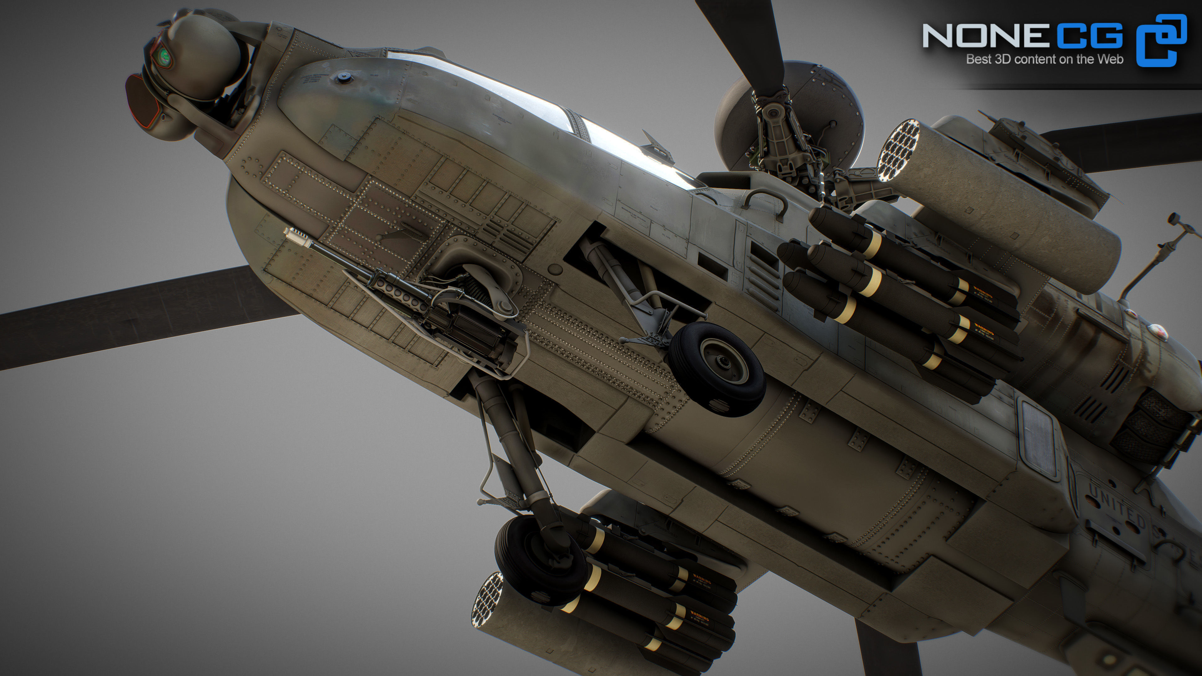 Boeing AH-64D Apache Longbow Attack Helicopter with Cockpit 3D model_63
