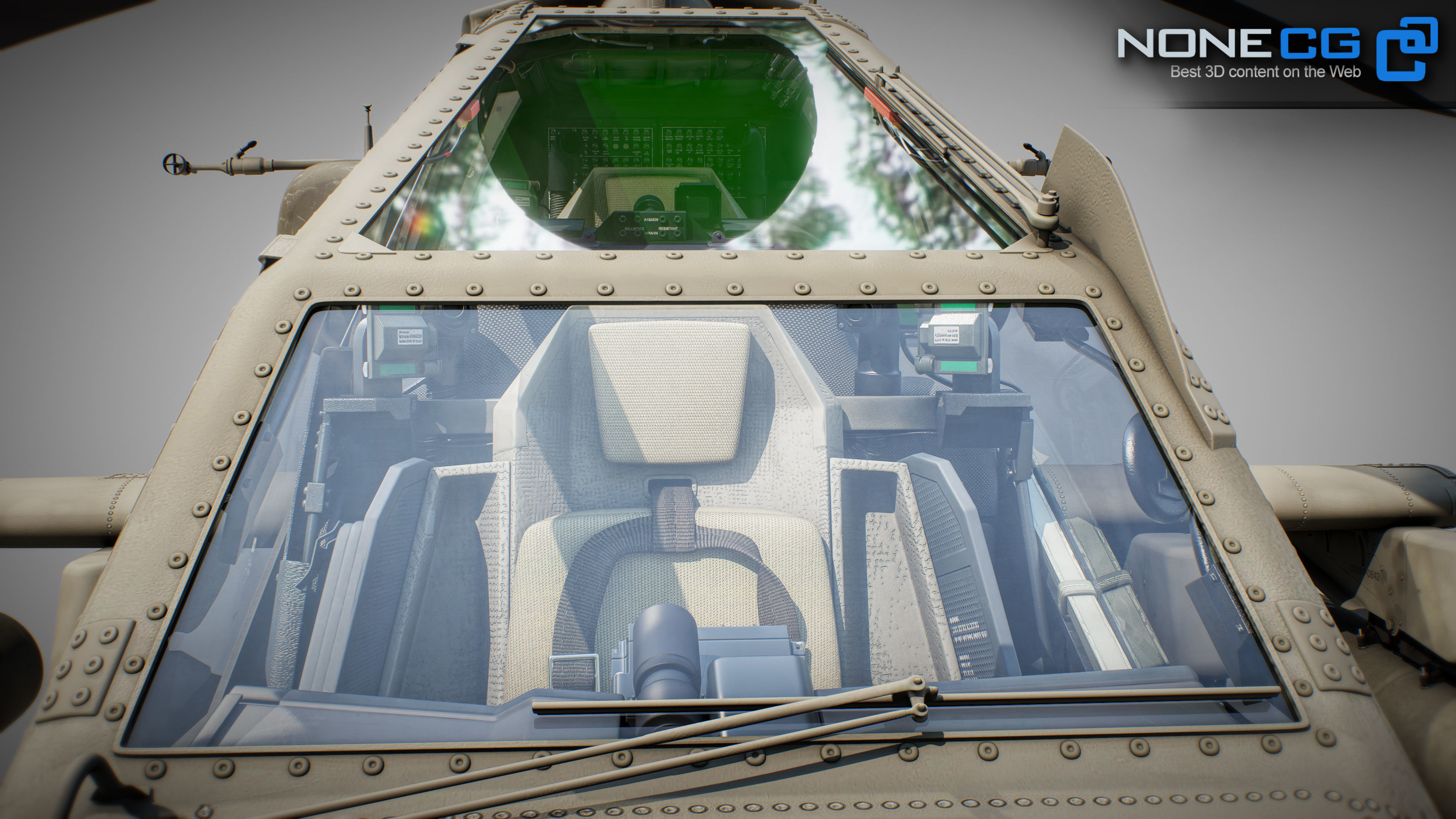 Boeing AH-64D Apache Longbow Attack Helicopter with Cockpit 3D model_48