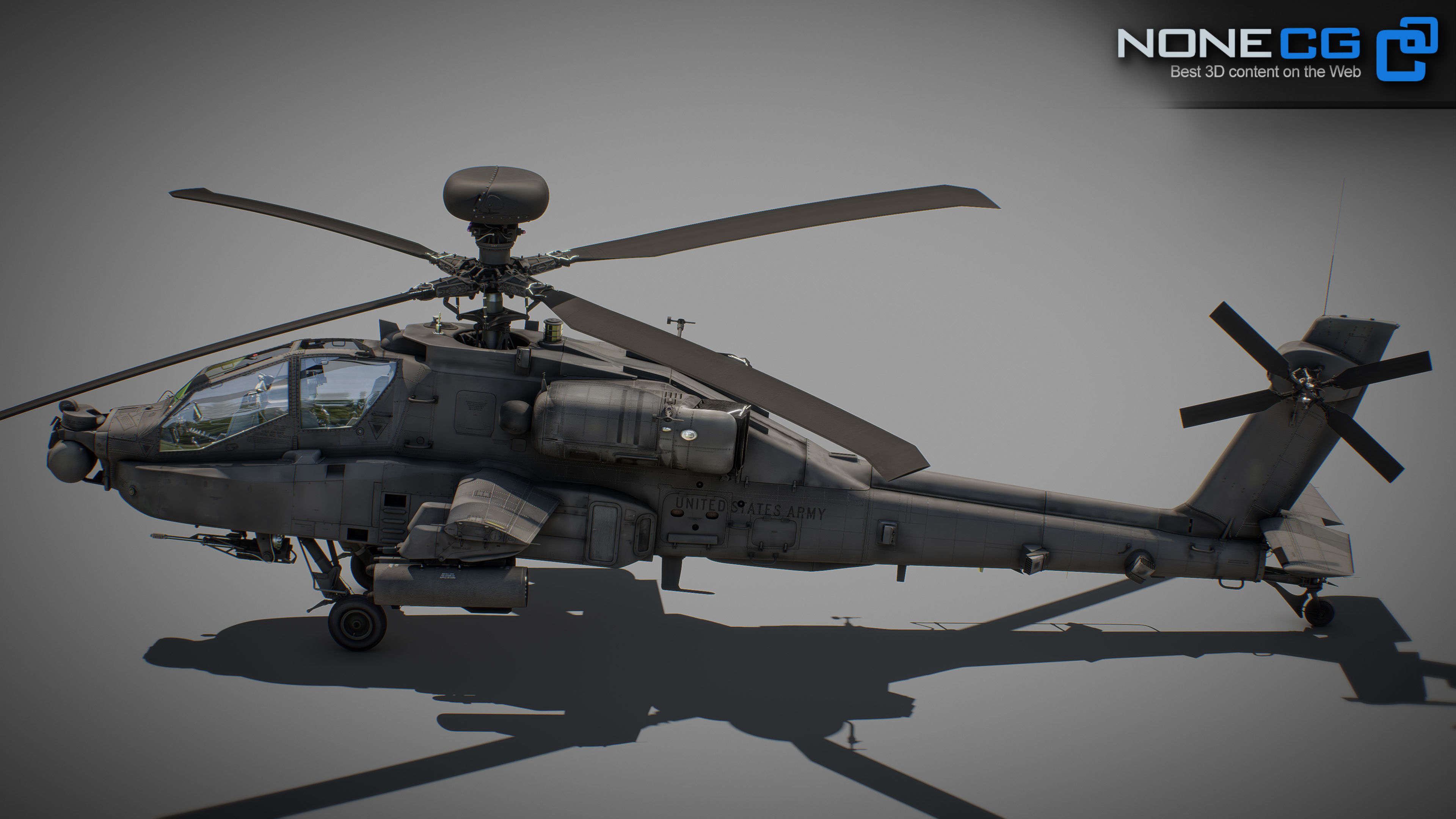 Boeing AH-64D Apache Longbow Attack Helicopter with Cockpit 3D model_35