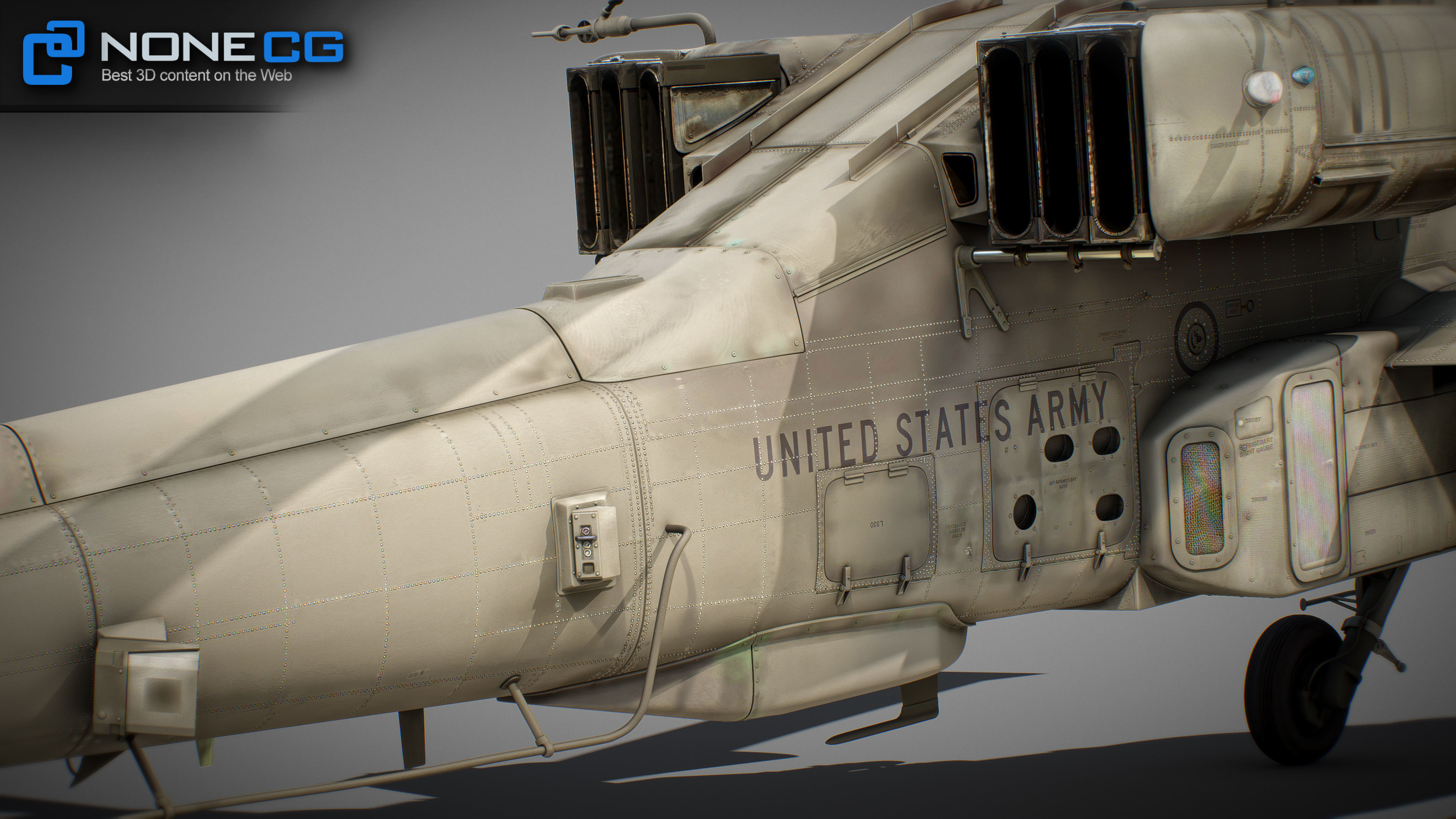 Boeing AH-64D Apache Longbow Attack Helicopter with Cockpit 3D model_64