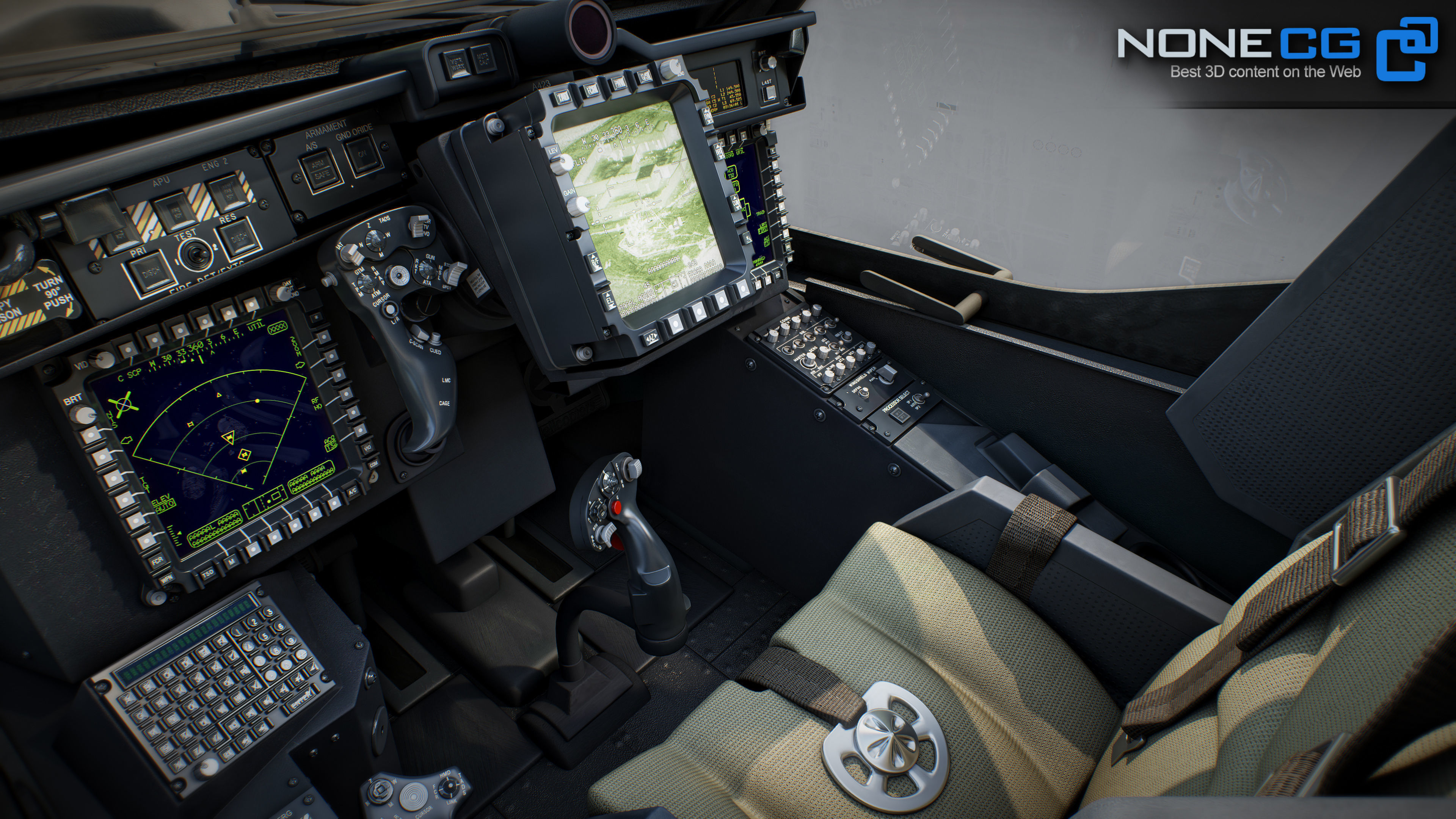 Boeing AH-64D Apache Longbow Attack Helicopter with Cockpit 3D model_29