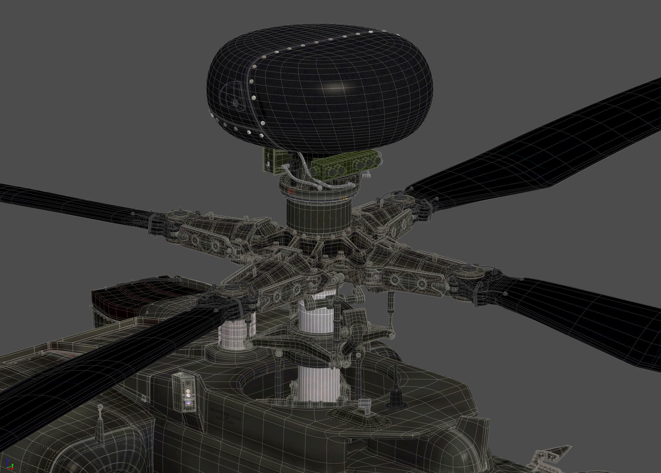 Boeing AH-64D Apache Longbow Attack Helicopter with Cockpit 3D model_51