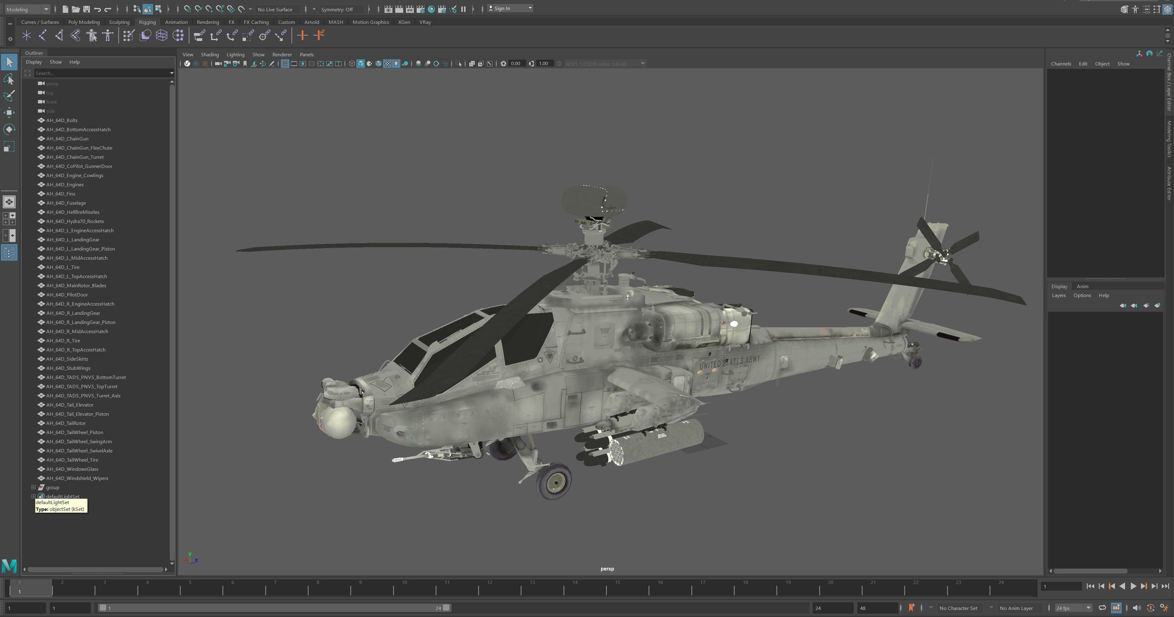 Boeing AH-64D Apache Longbow Attack Helicopter 3D model_11