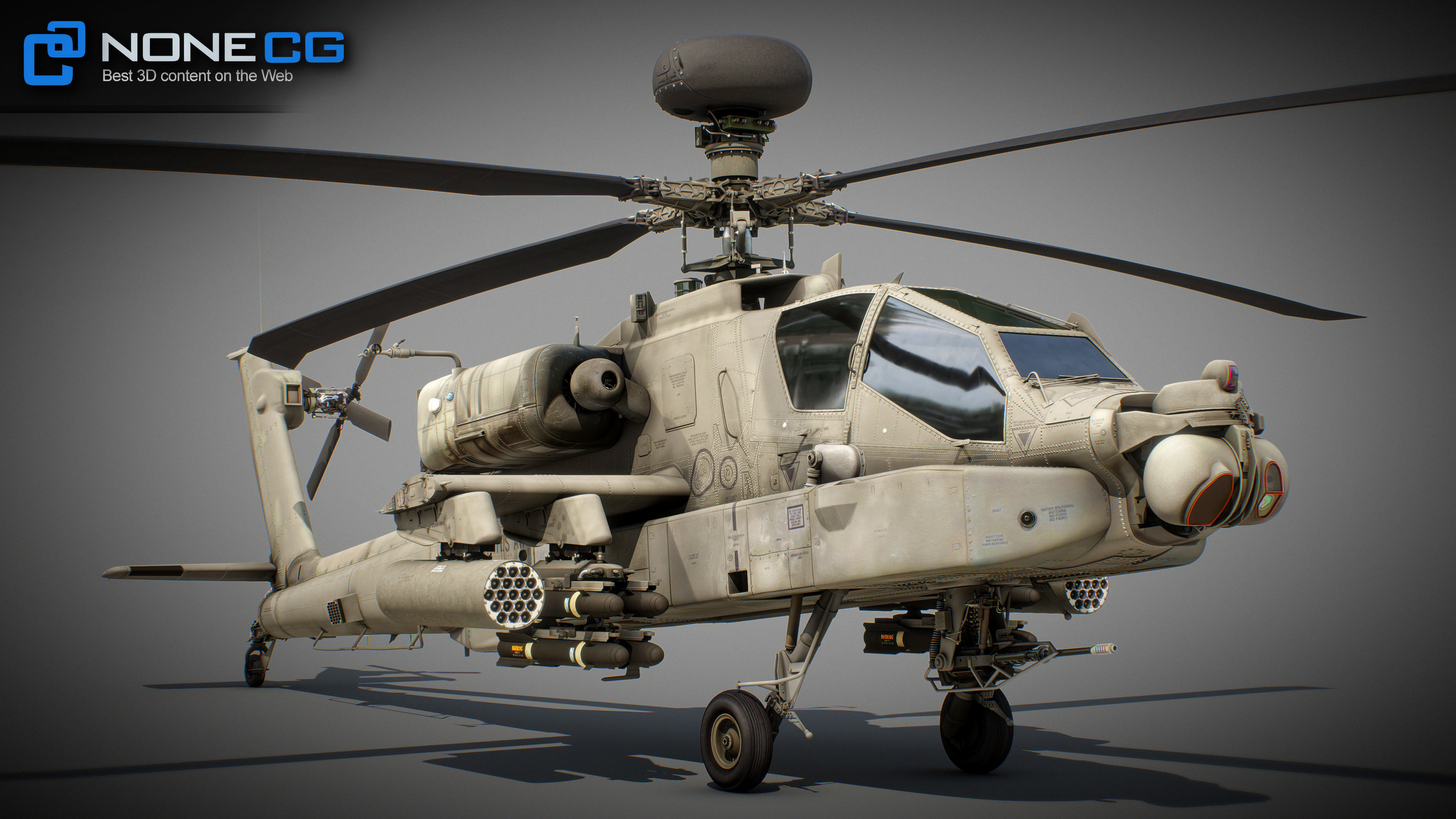 Boeing AH-64D Apache Longbow Attack Helicopter 3D model_14