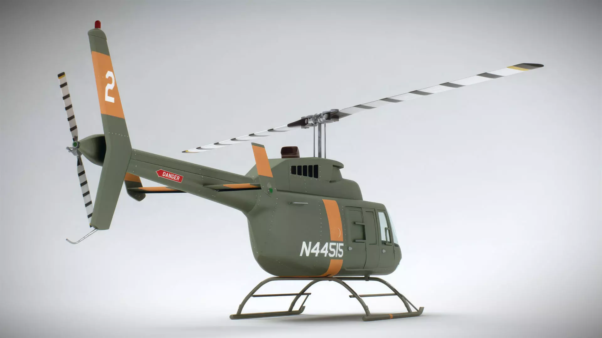 Helicopter Bell 206L Pack 3D model_39