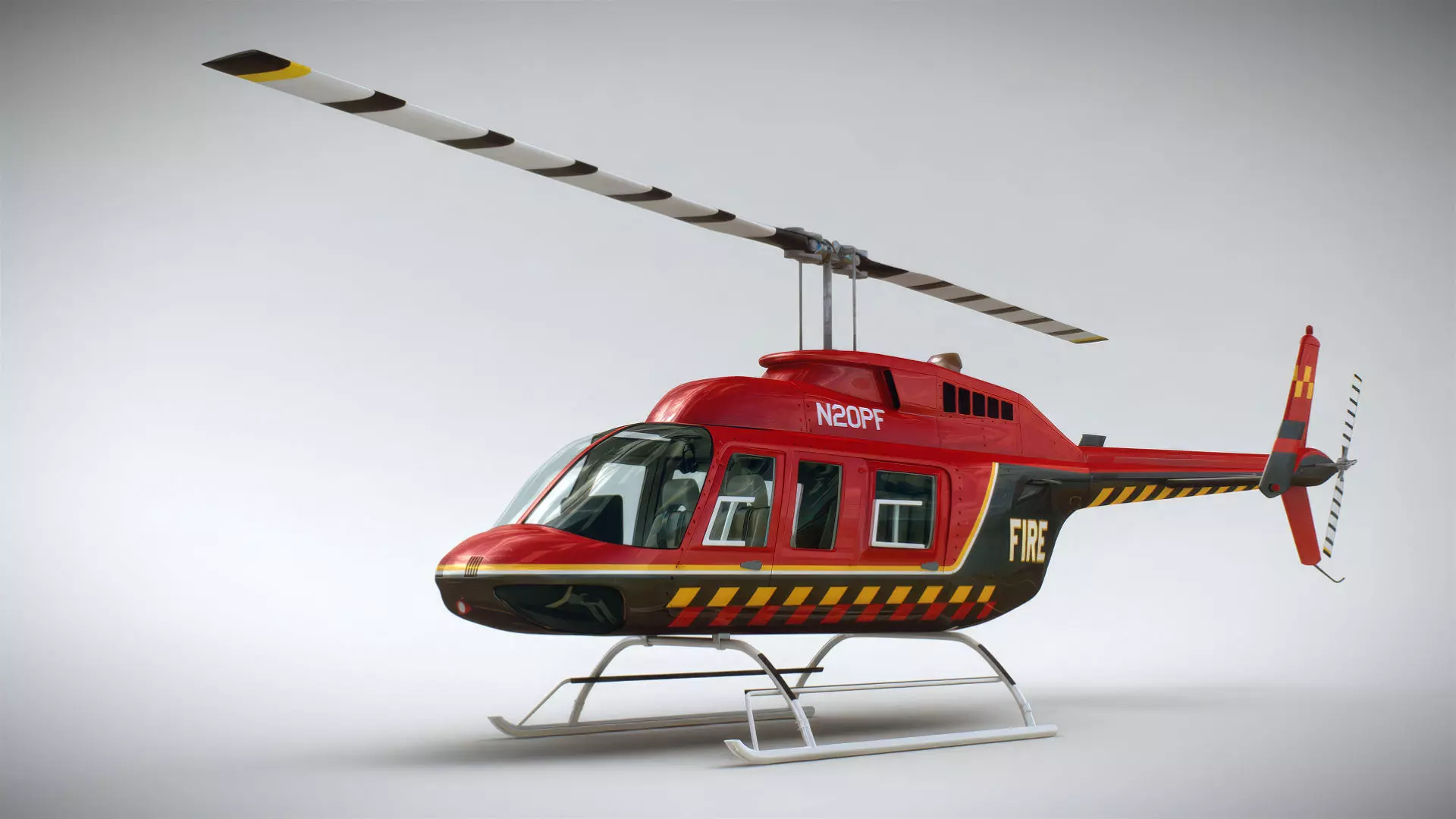 Helicopter Bell 206L Pack 3D model_7