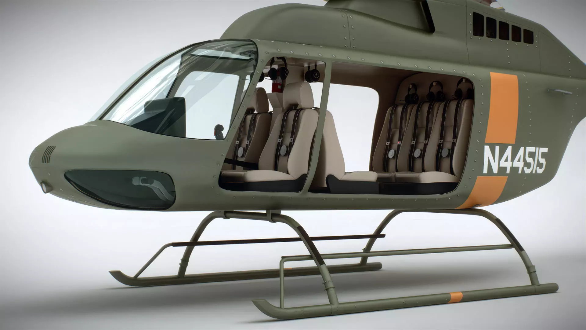 Helicopter Bell 206L Pack 3D model_10