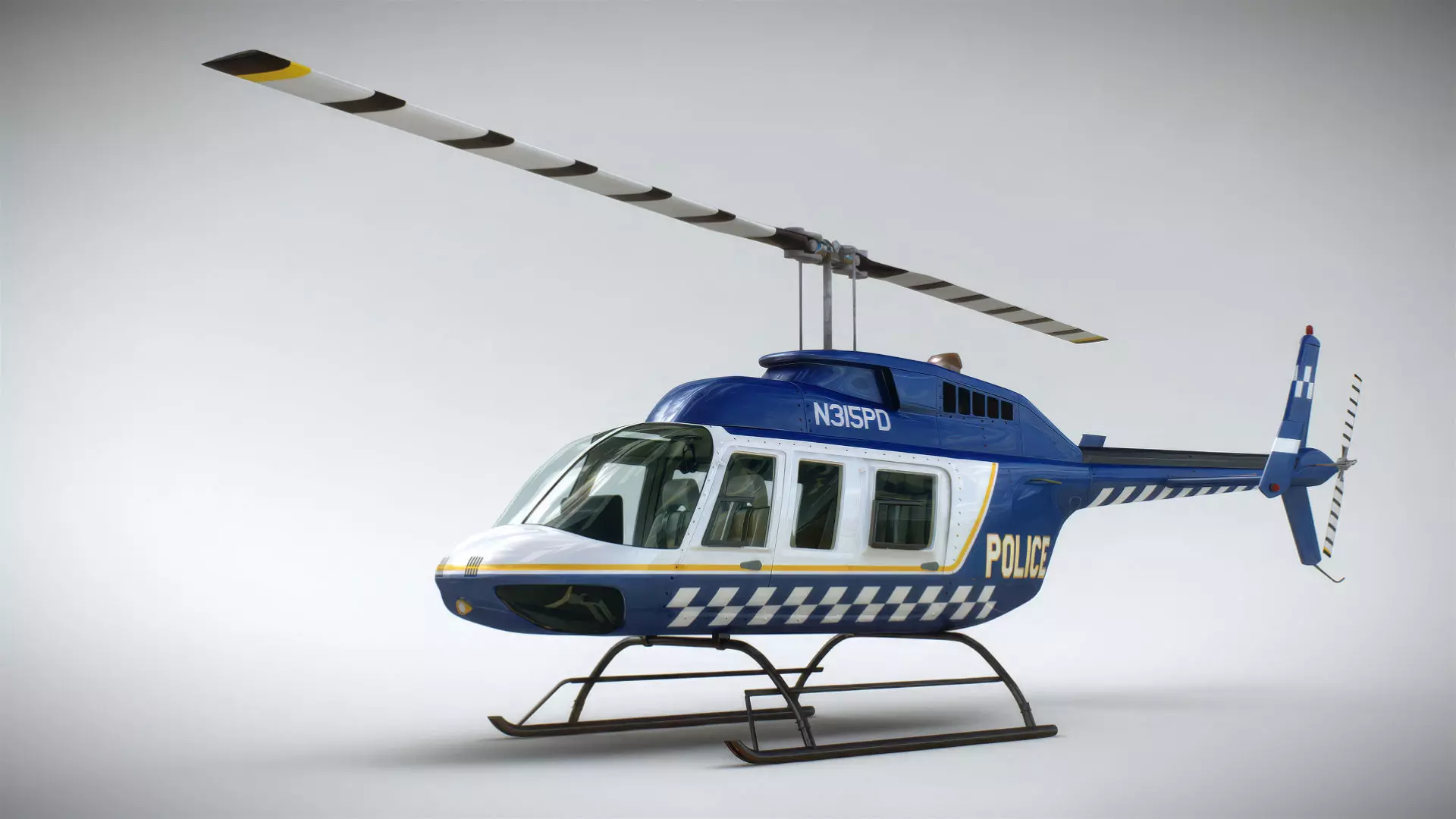 Helicopter Bell 206L Pack 3D model_6