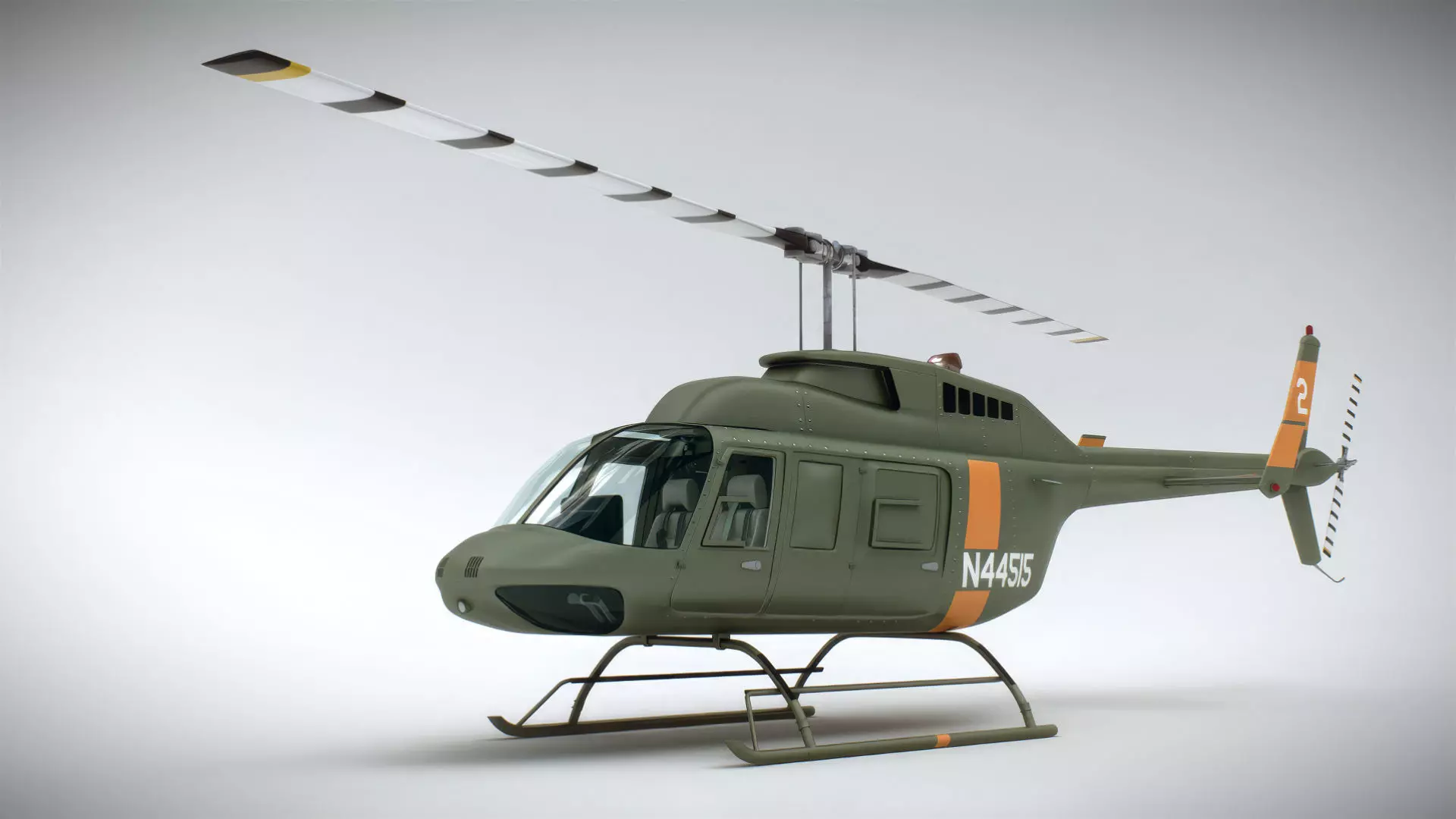 Helicopter Bell 206L Pack 3D model_3