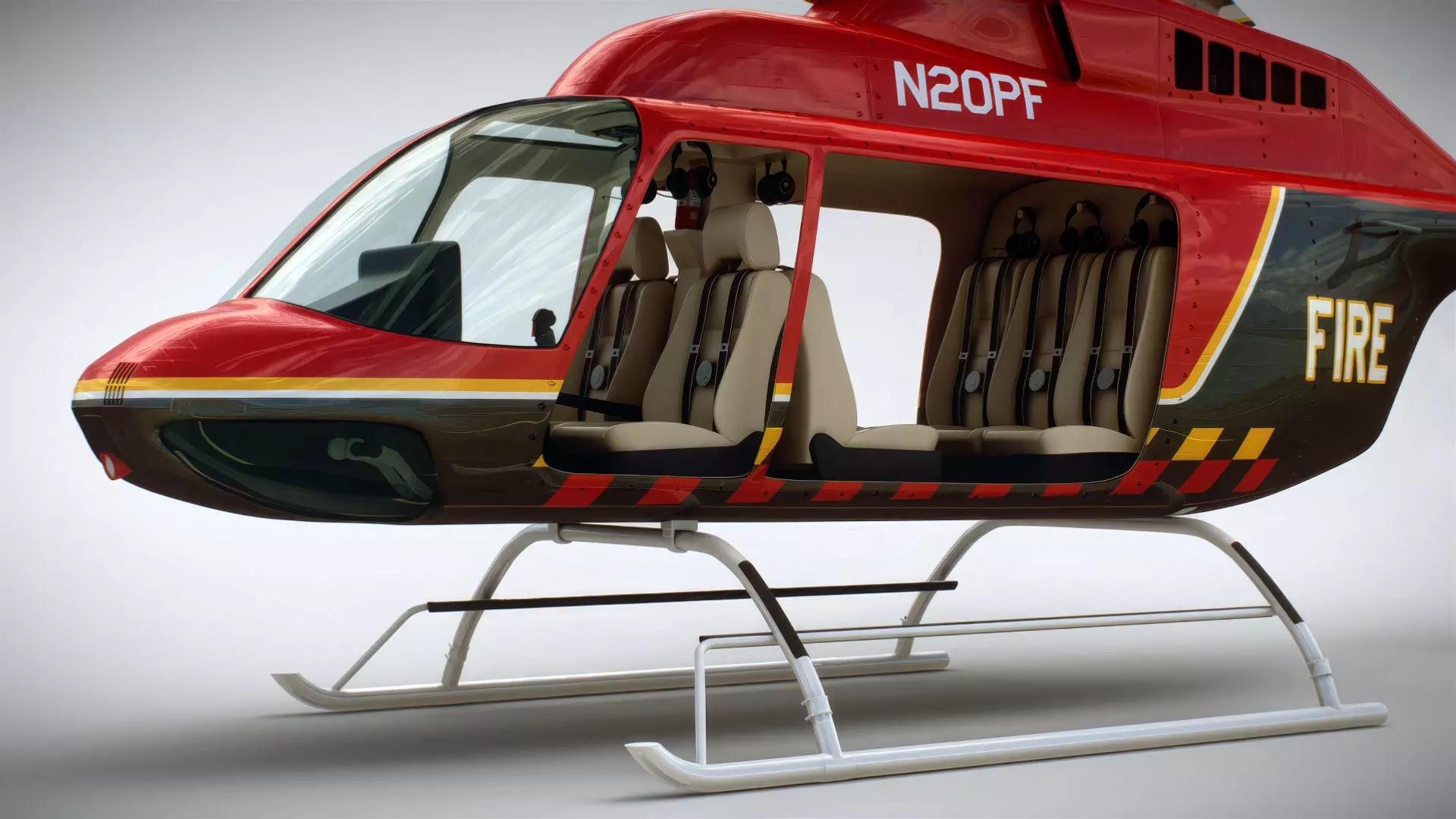 Helicopter Bell 206L Pack 3D model_14
