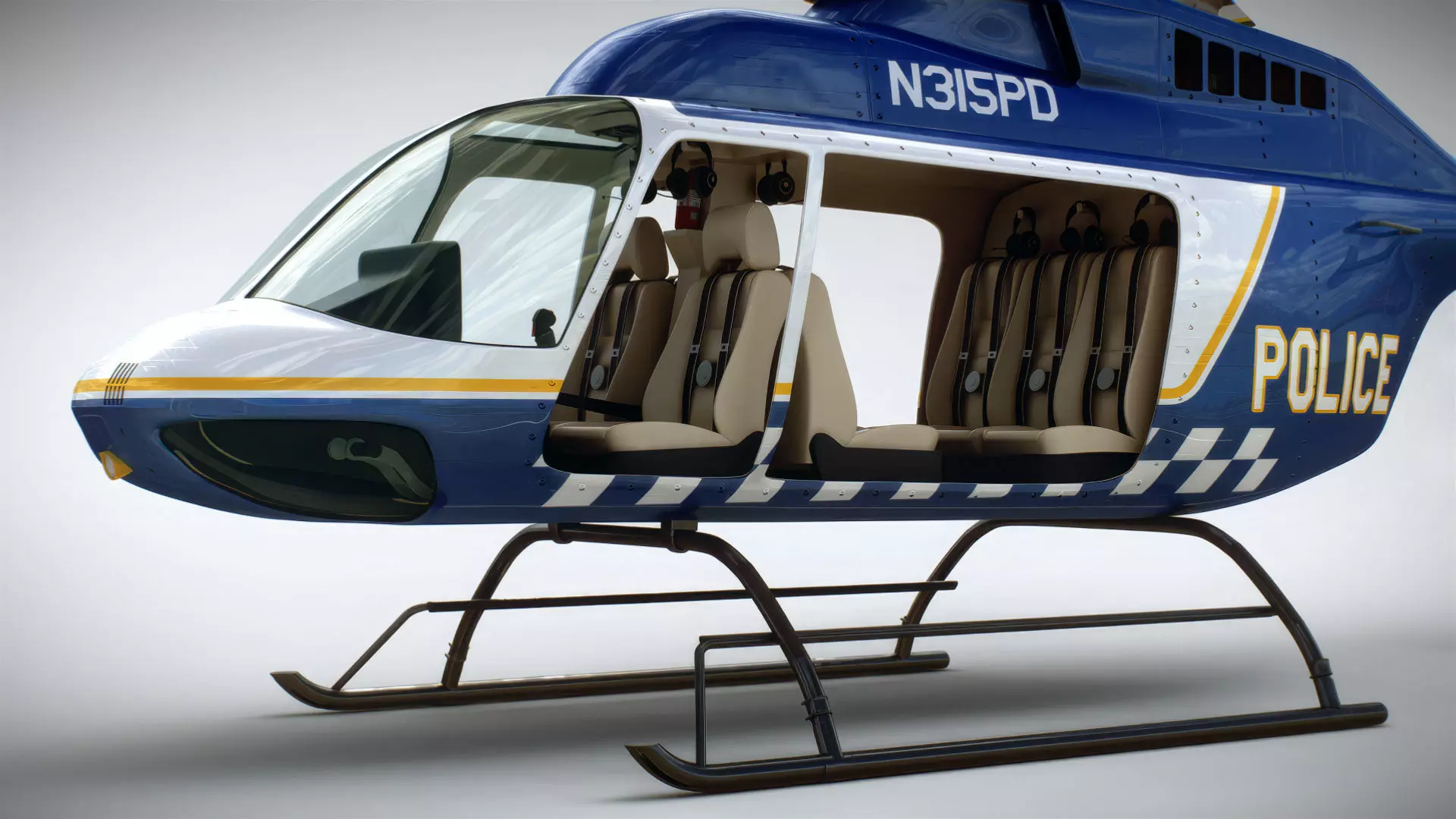 Helicopter Bell 206L Pack 3D model_13