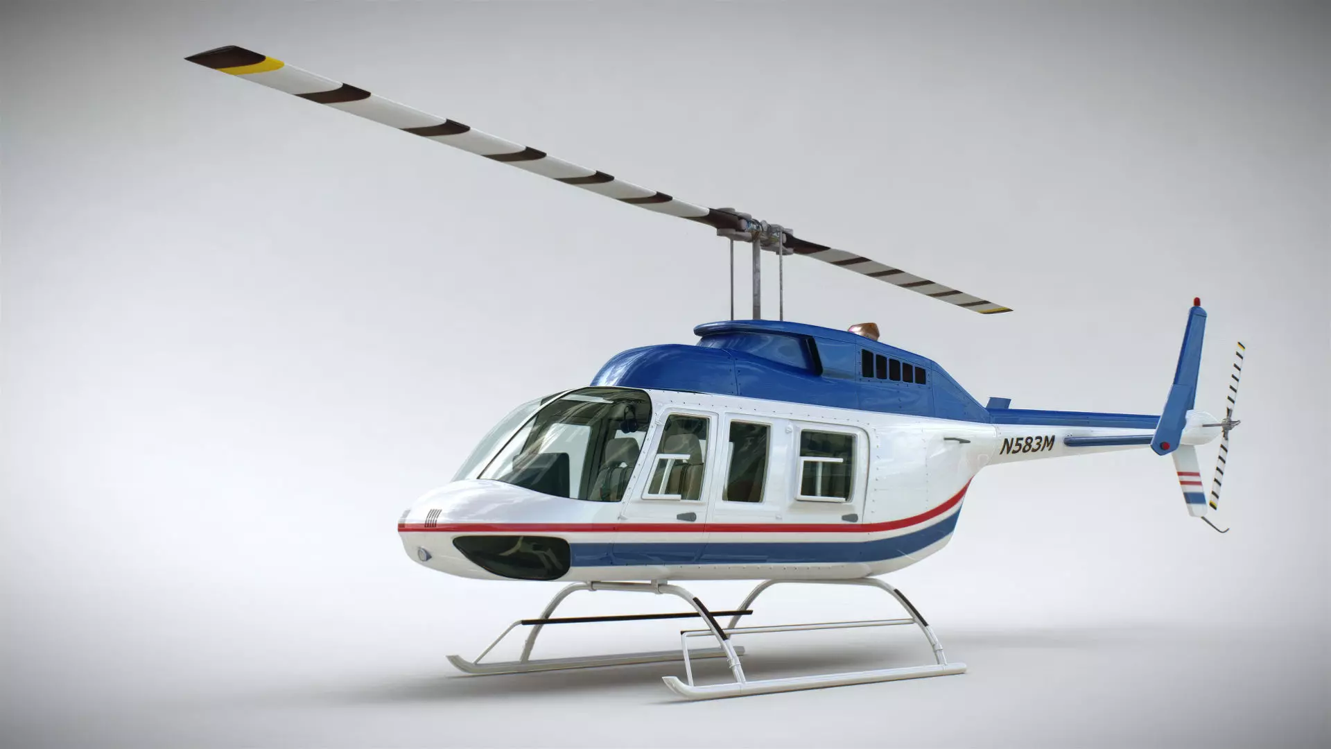 Helicopter Bell 206L Pack 3D model_2