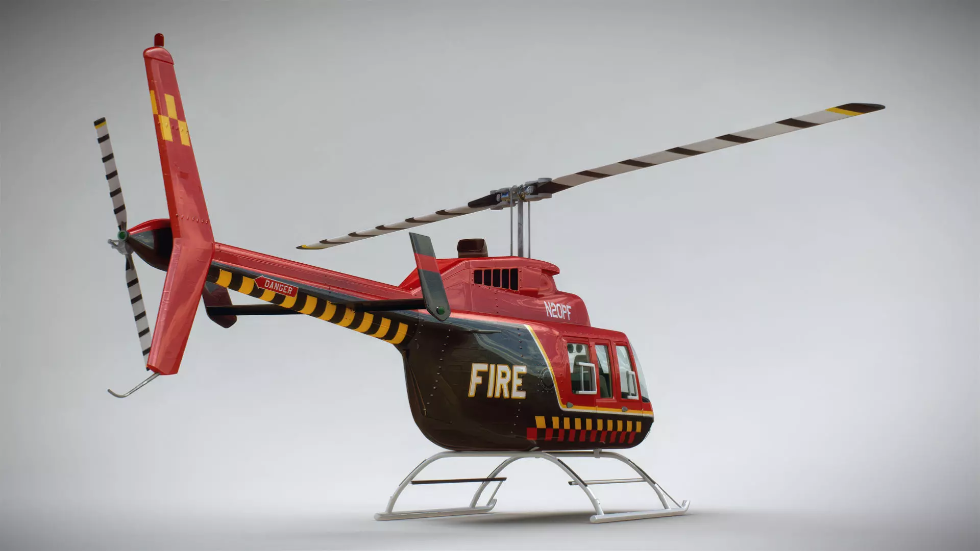 Helicopter Bell 206L Pack 3D model_20