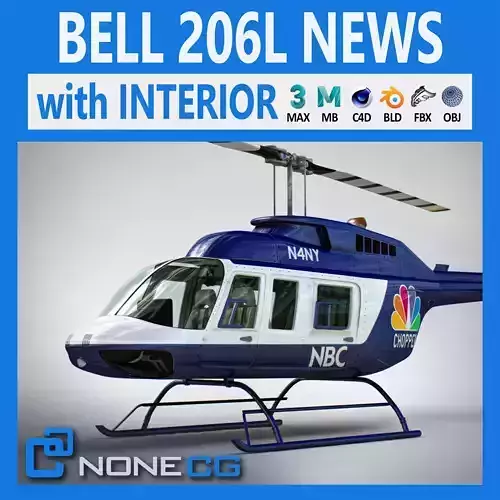 Helicopter Bell 206L News 3D model