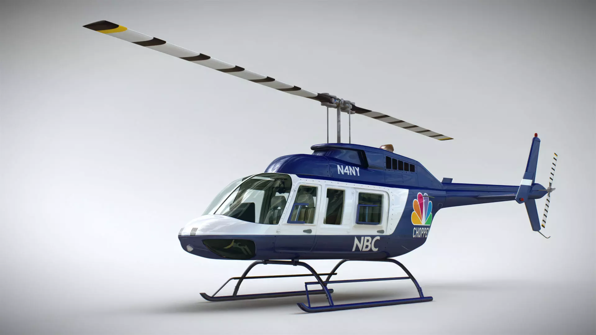Helicopter Bell 206L News 3D model_2