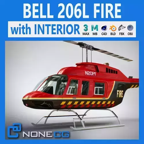 Helicopter Bell 206L Fire 3D model