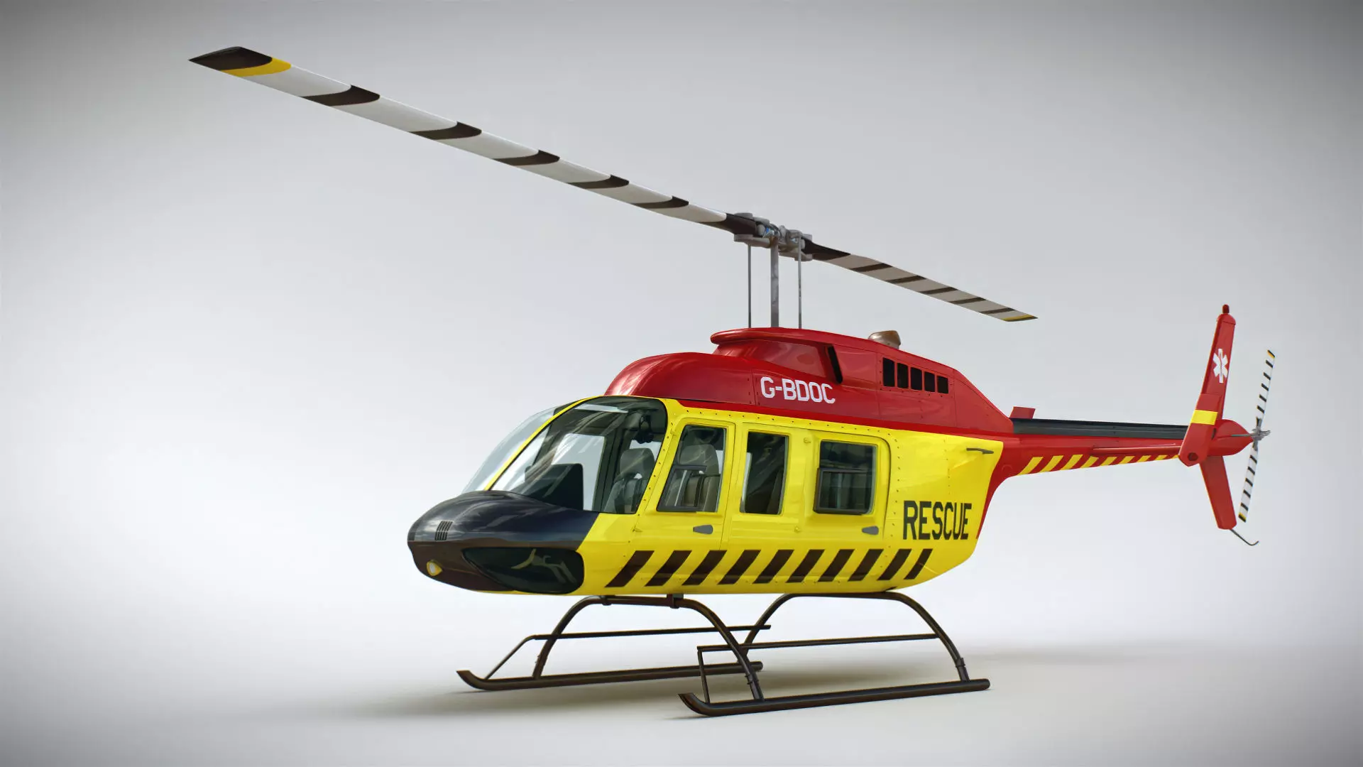 Helicopter Bell 206L Rescue 3D model_2