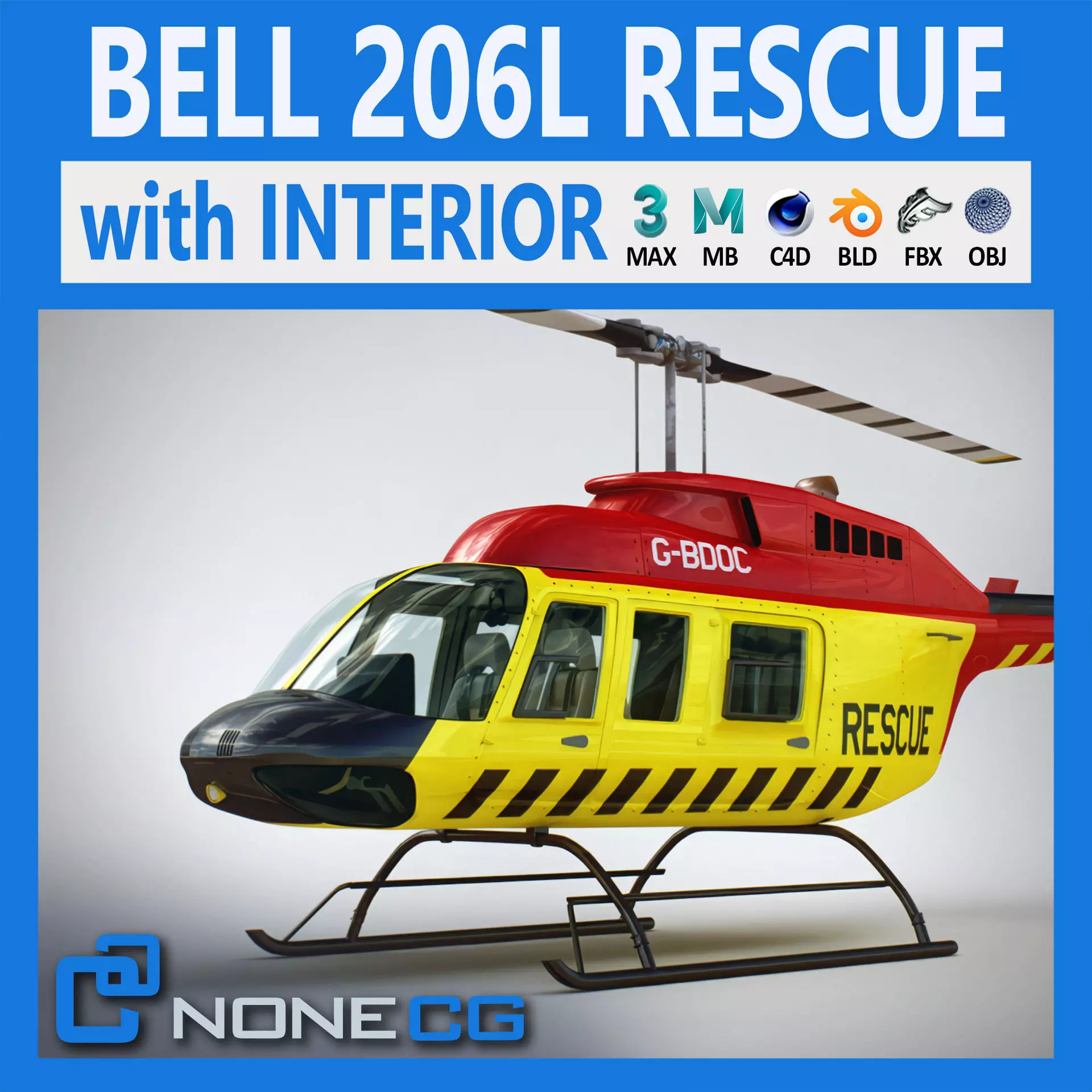 Helicopter Bell 206L Rescue 3D model_0