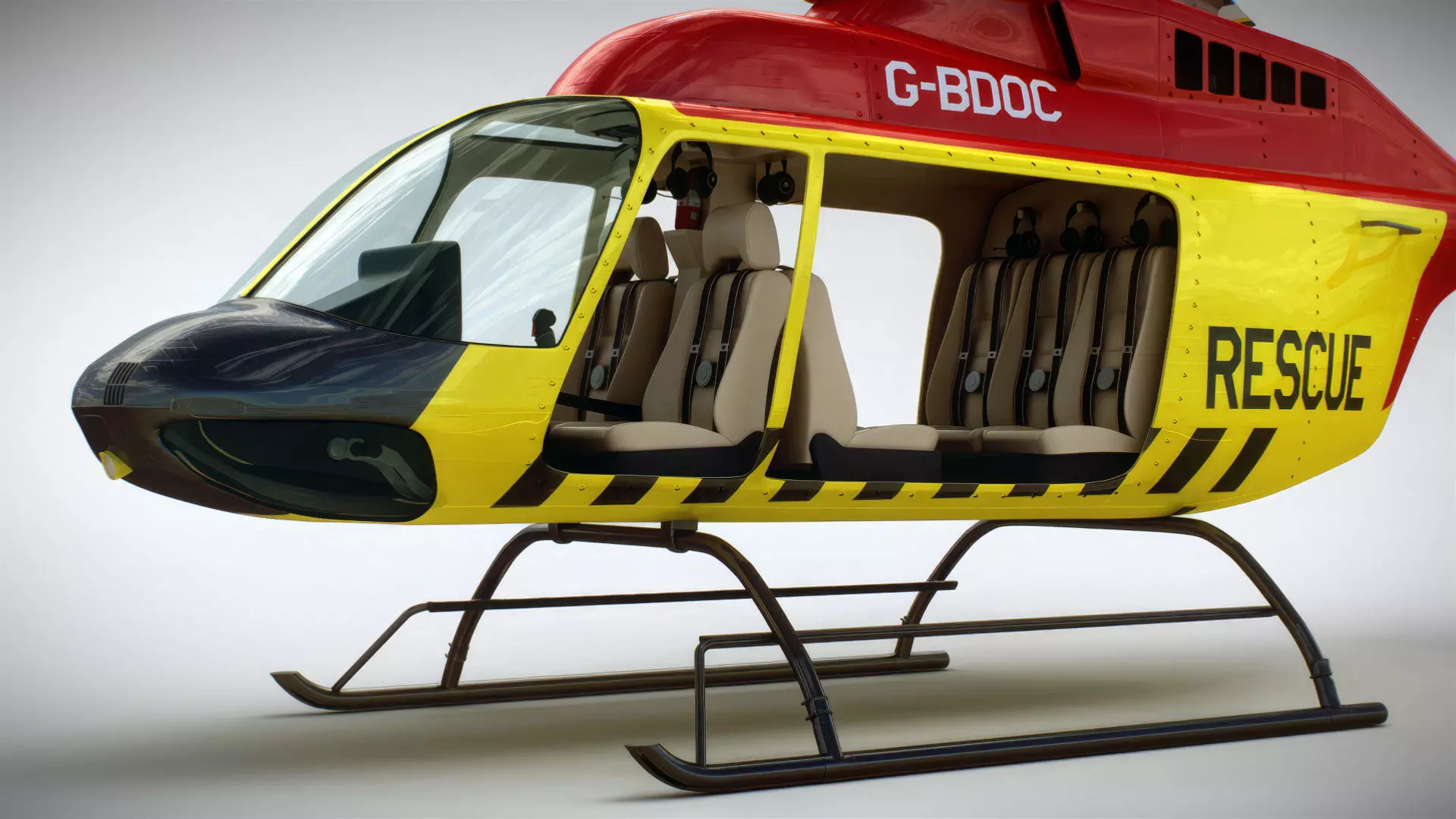 Helicopter Bell 206L Rescue 3D model_8