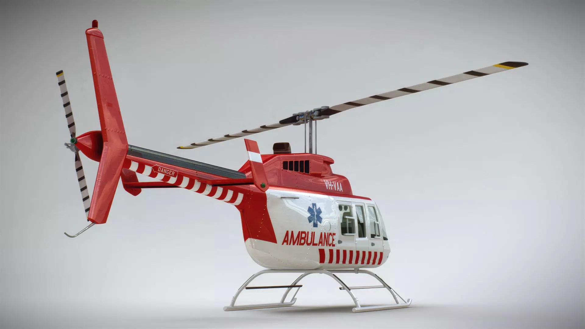 Helicopter Bell 206L Ambulance 3D model_13