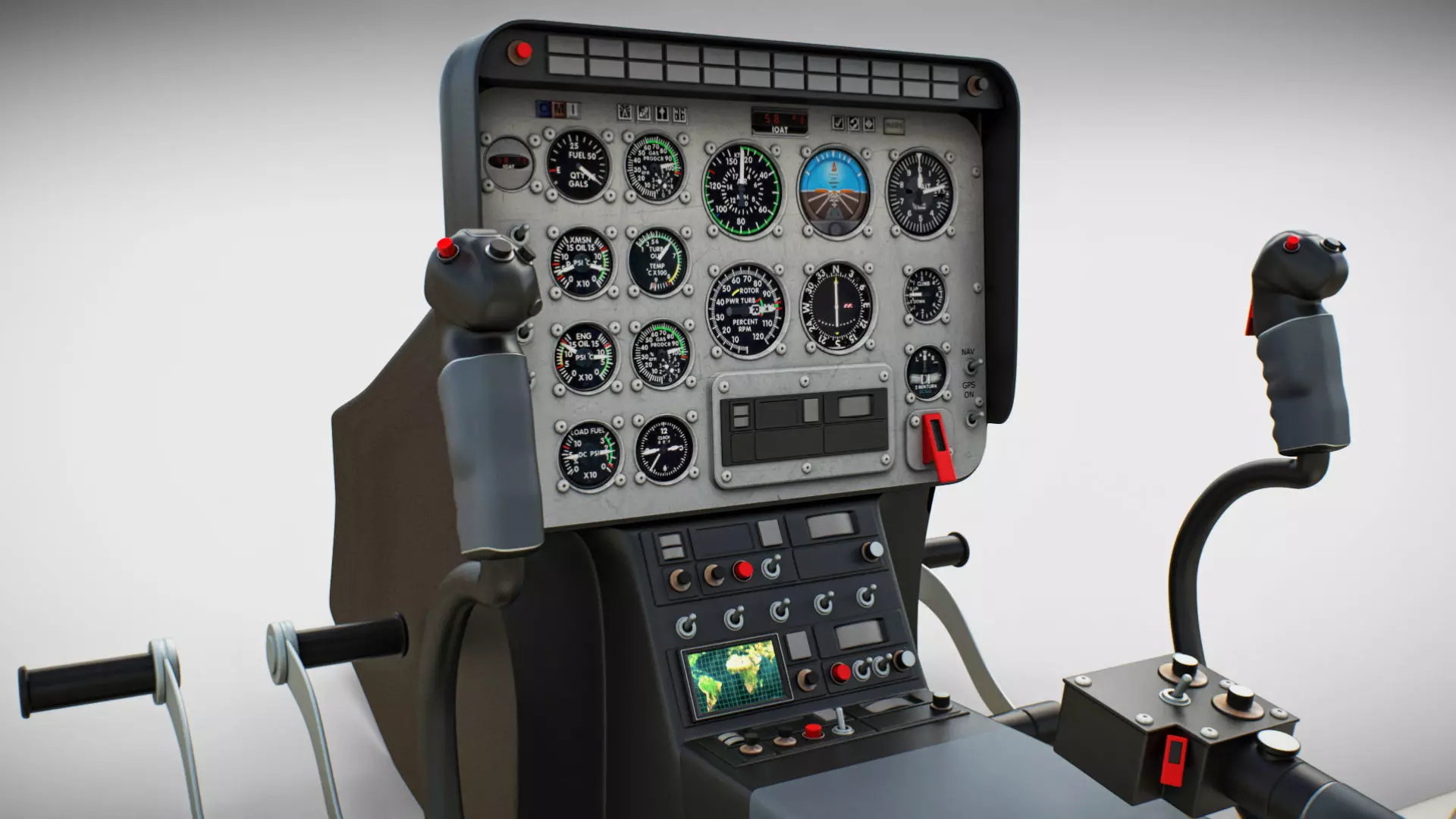 Helicopter Bell 206L Ambulance 3D model_6
