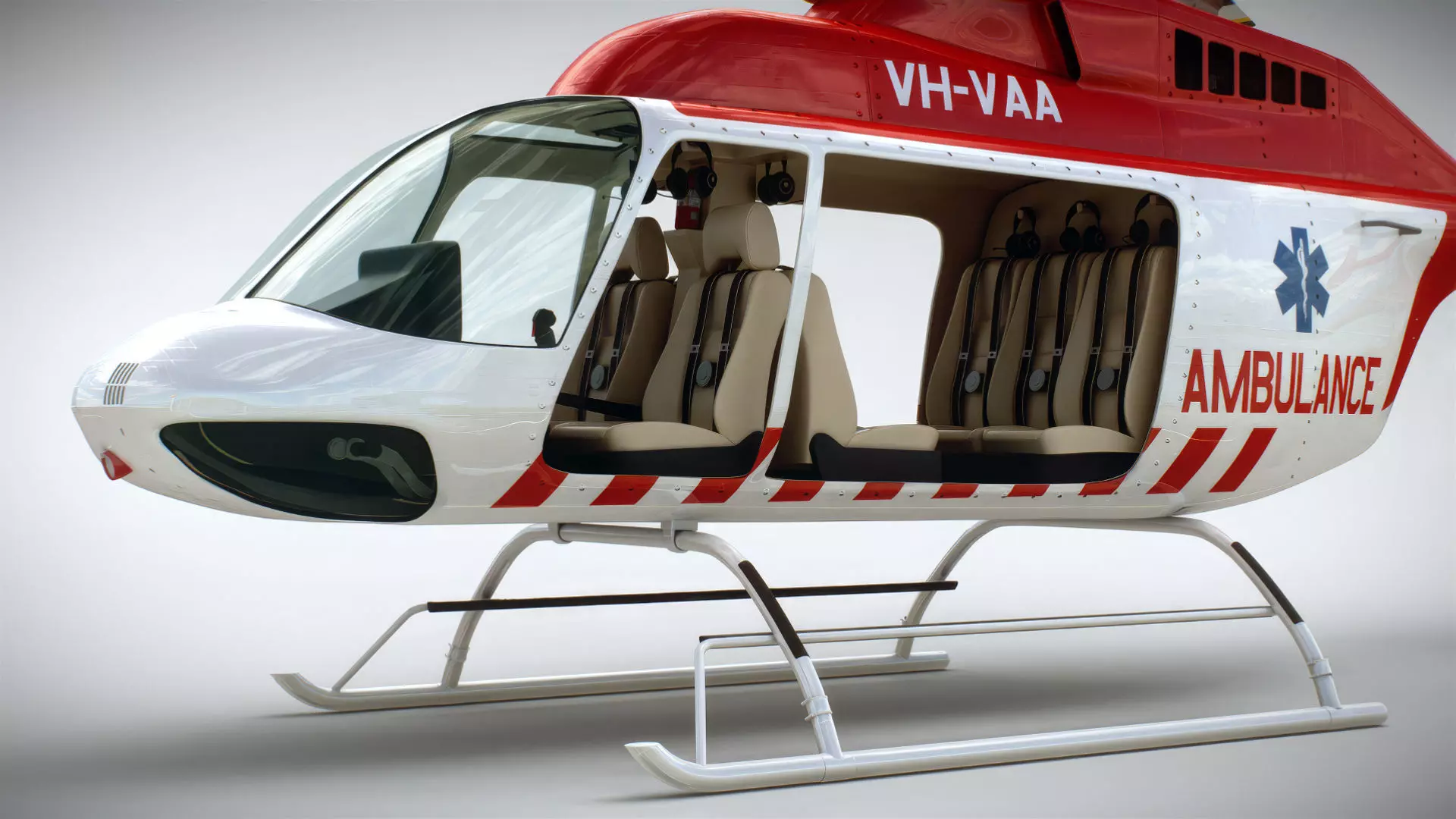 Helicopter Bell 206L Ambulance 3D model_5