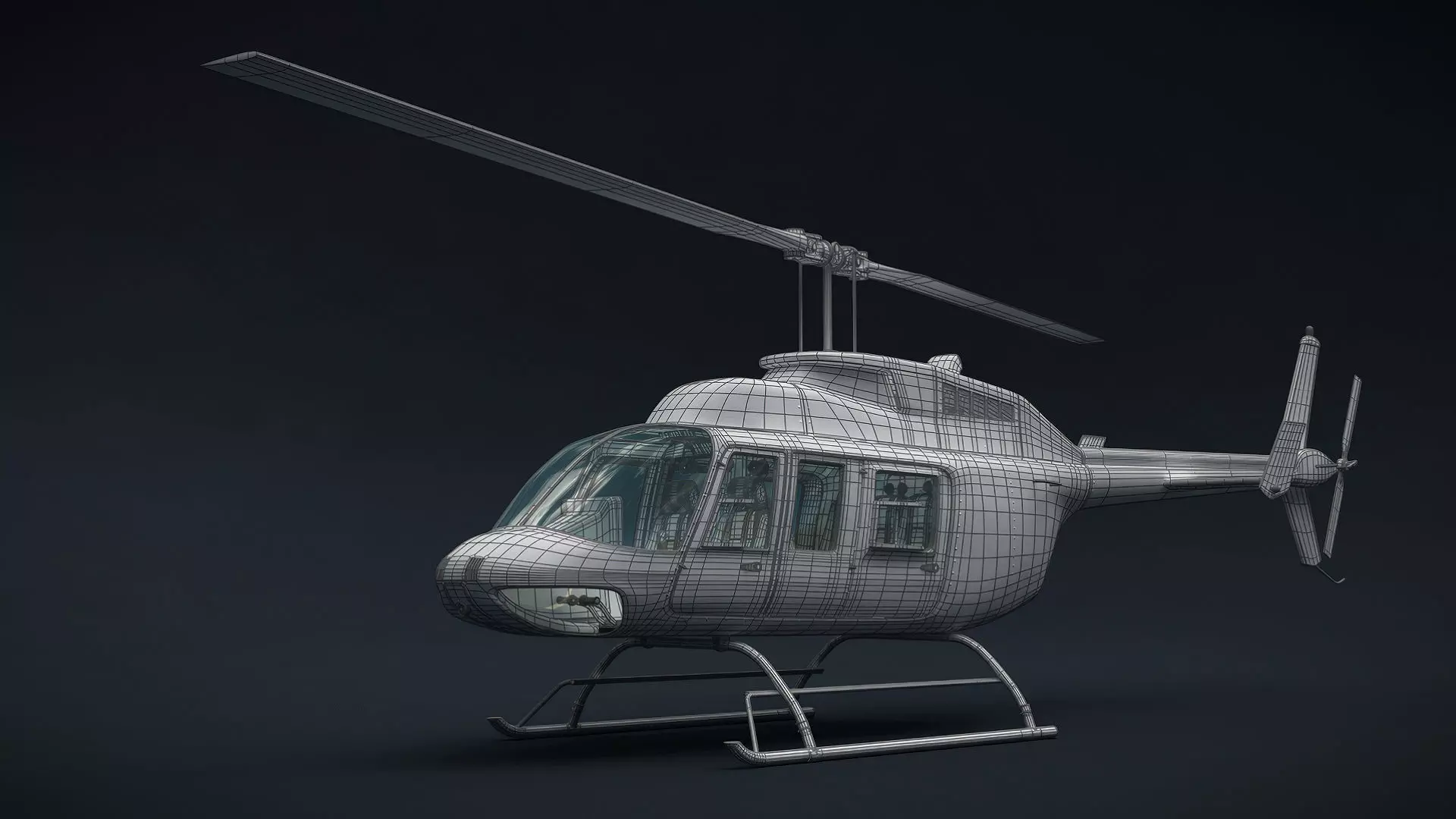 Helicopter Bell 206L Ambulance 3D model_16