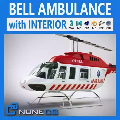 Helicopter Bell 206L Ambulance 3D model