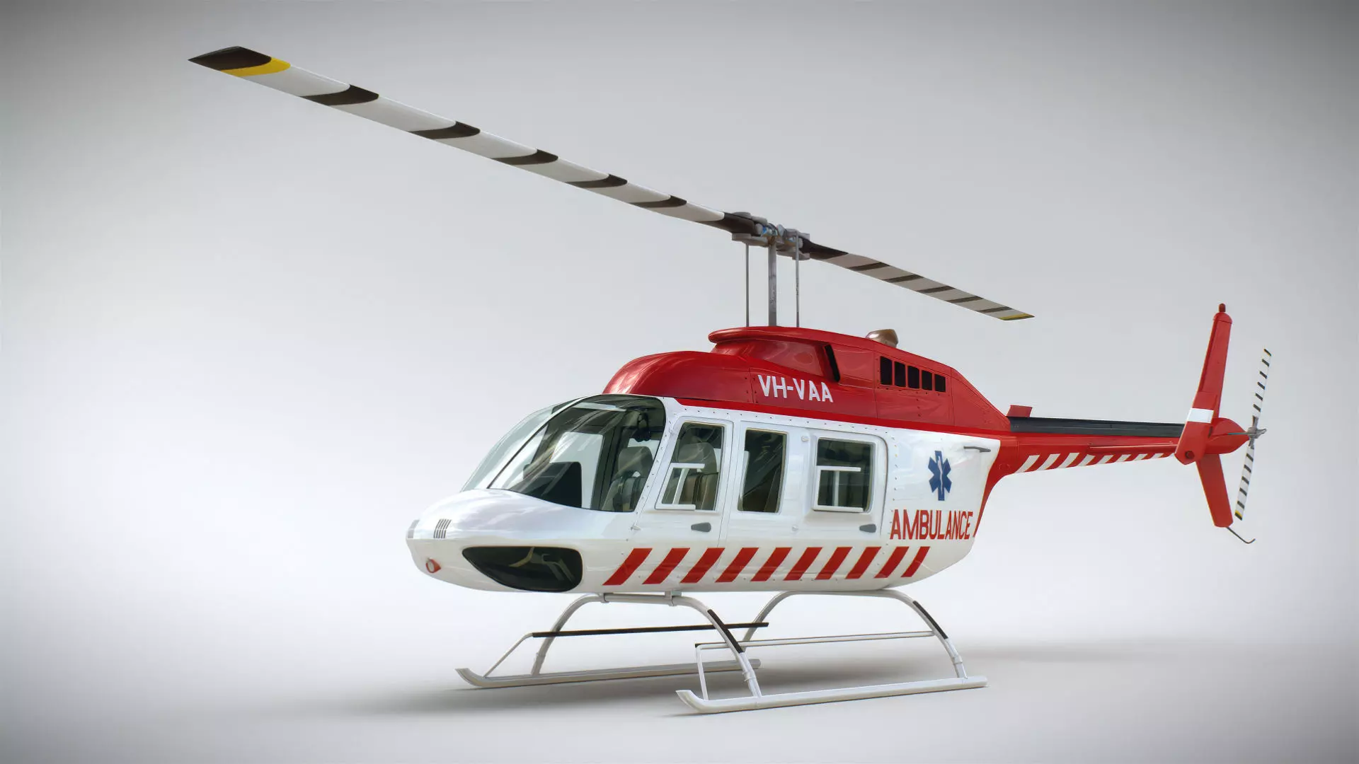Helicopter Bell 206L Ambulance 3D model_2